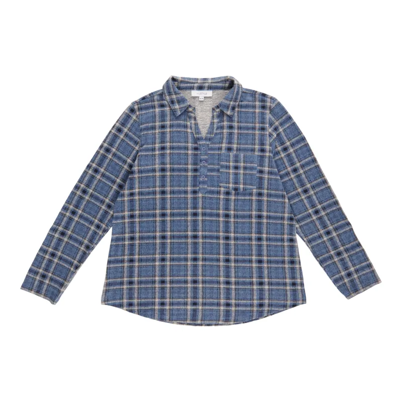 mySTYLE Women's Plaid Henley sold by Giant Tiger