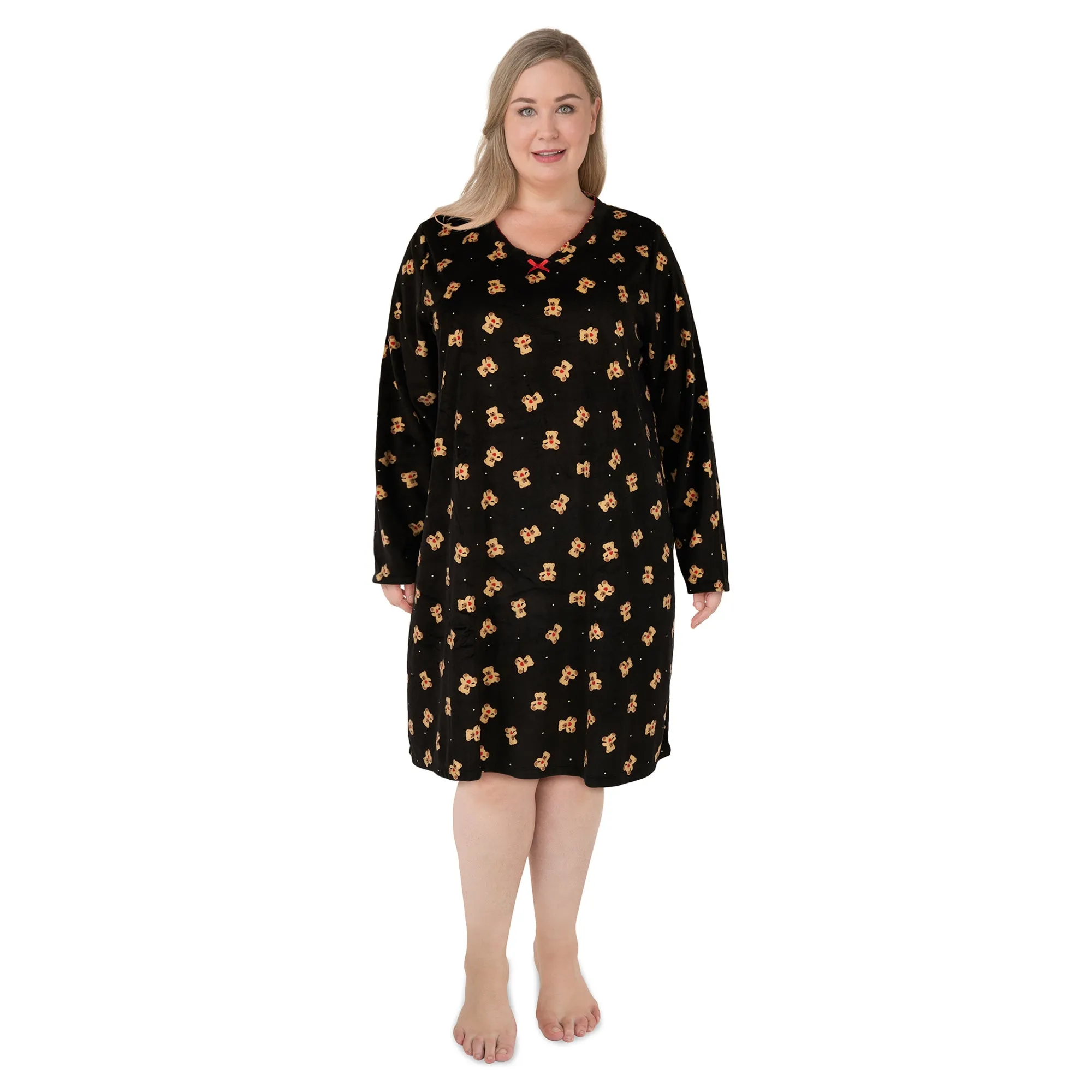 Carisma Women's Plus Velour Long Sleeve Nightgown sold by Giant Tiger product image thumbnail 3