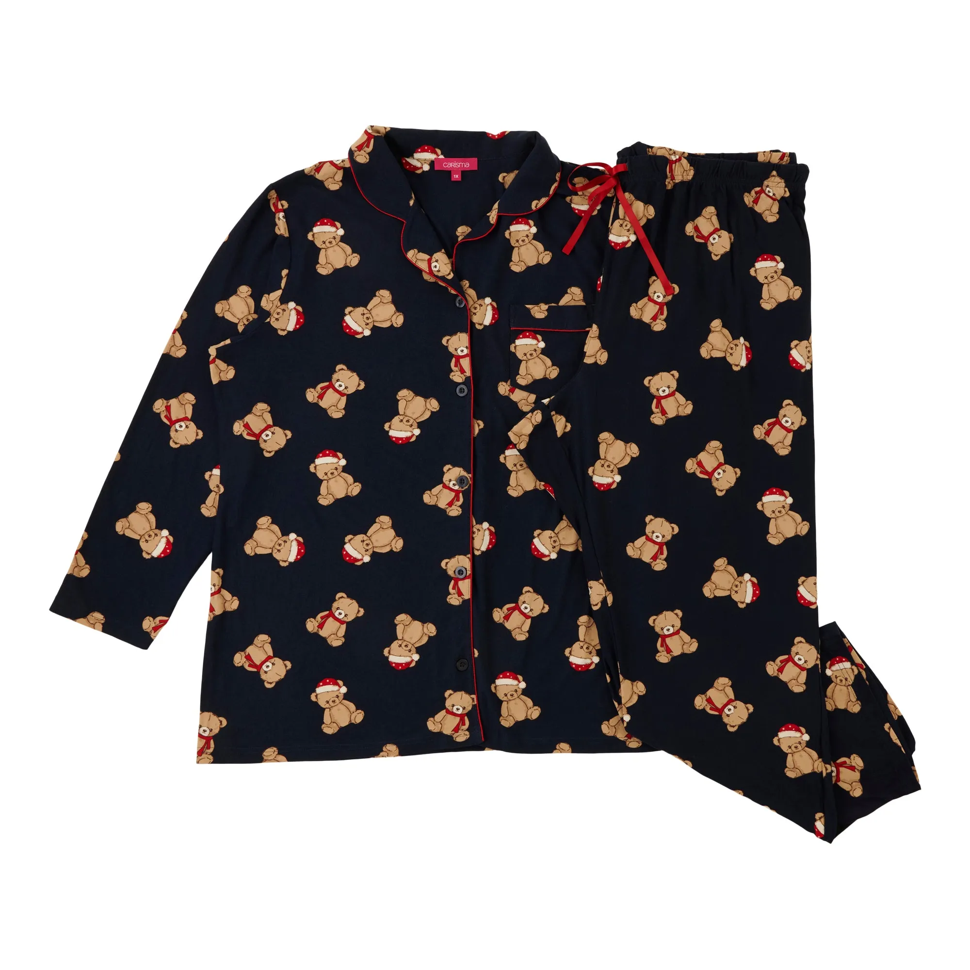 Carisma Women's Plus Long Sleeve Tailored PJ Set, 2-Piece sold by Giant Tiger