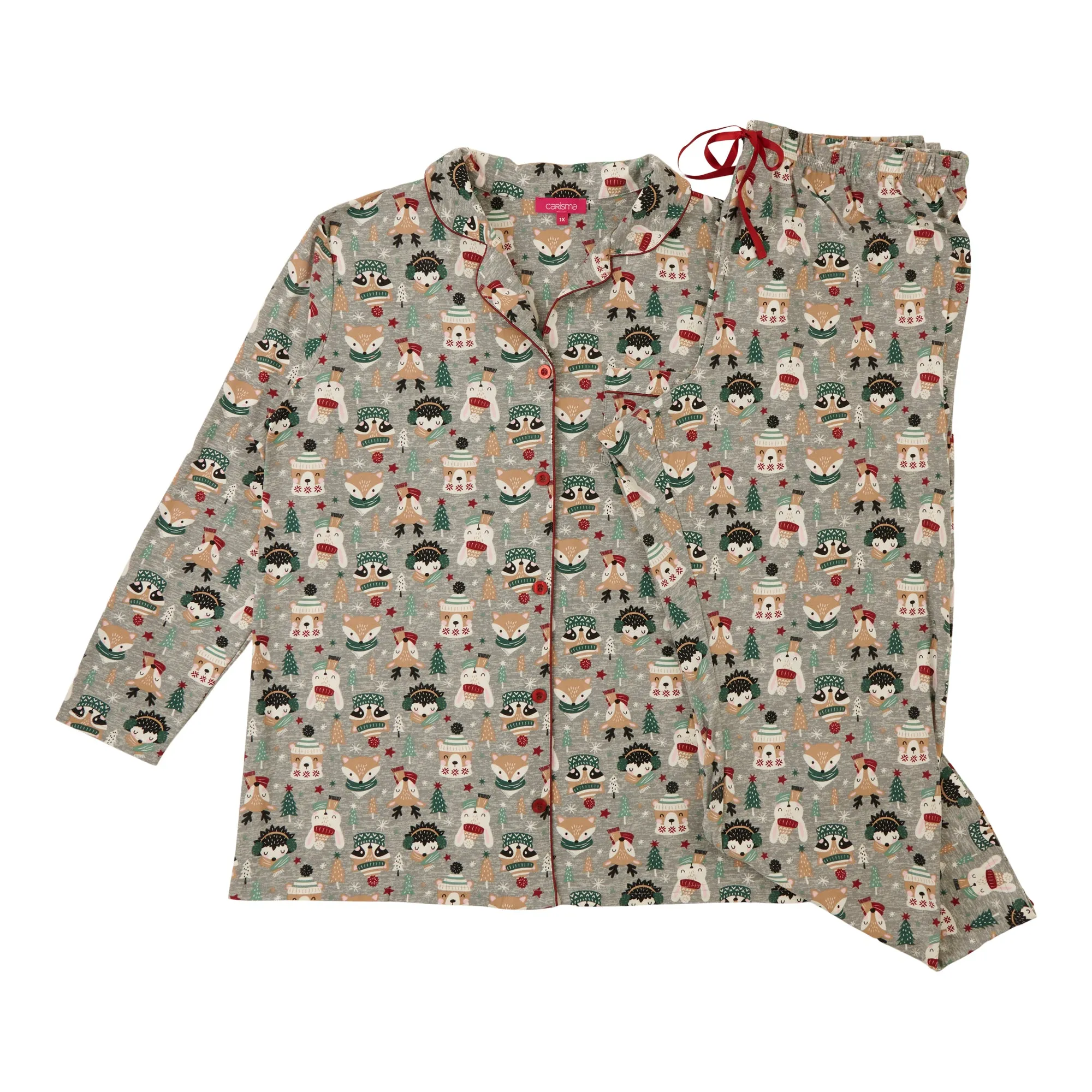 Carisma Women's Plus Long Sleeve Tailored PJ Set, 2-Piece sold by Giant Tiger product image thumbnail 2