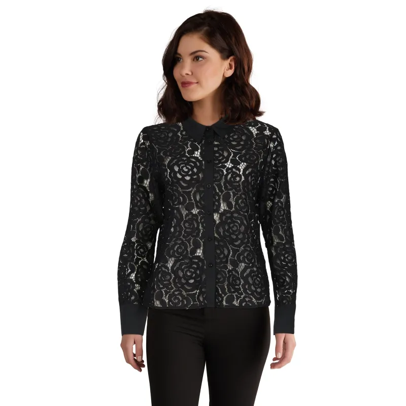 lily morgan Women's Long Sleeve Lace Blouse sold by Giant Tiger