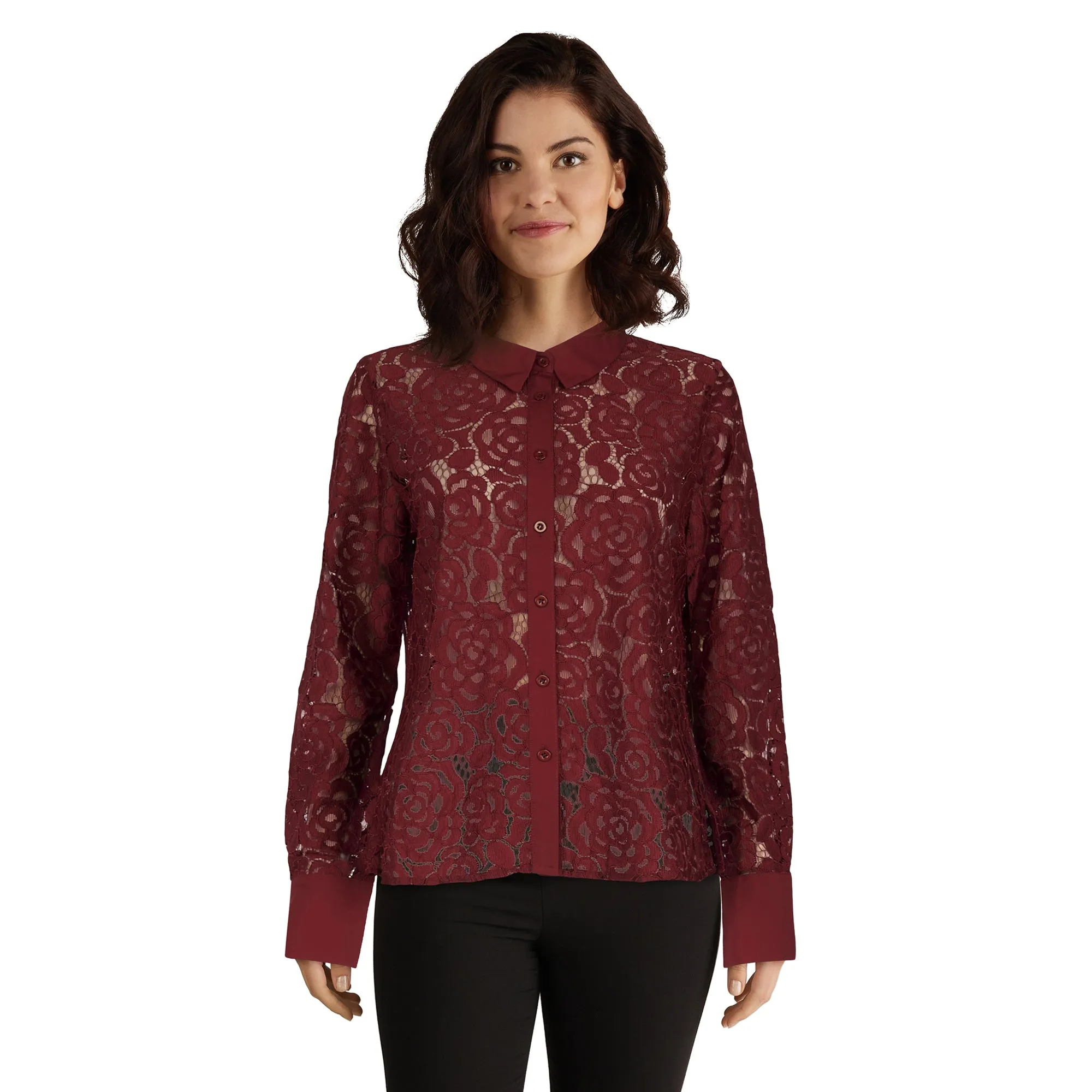lily morgan Women's Long Sleeve Lace Blouse sold by Giant Tiger product image thumbnail 3