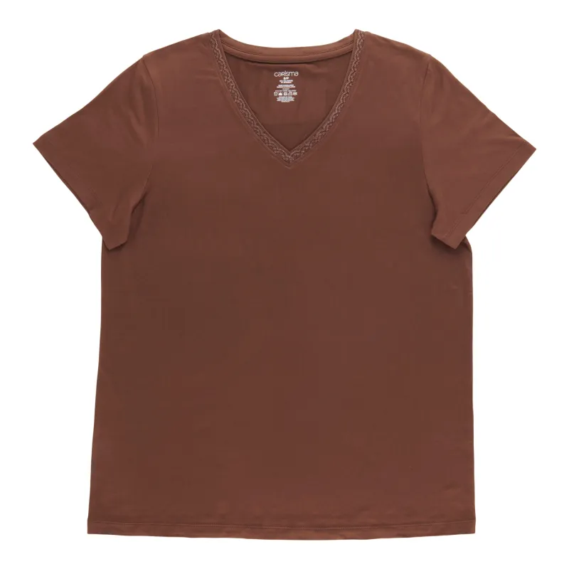 Carisma Women's V-Neck Tee with Lace sold by Giant Tiger
