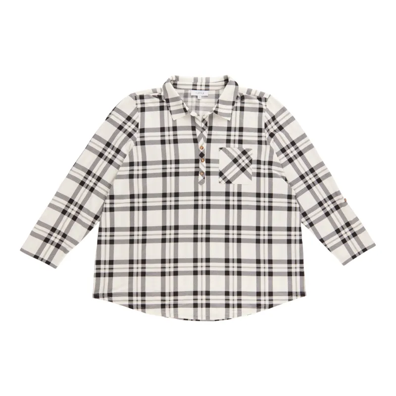 mySTYLE Women's Plus Collared Henley sold by Giant Tiger