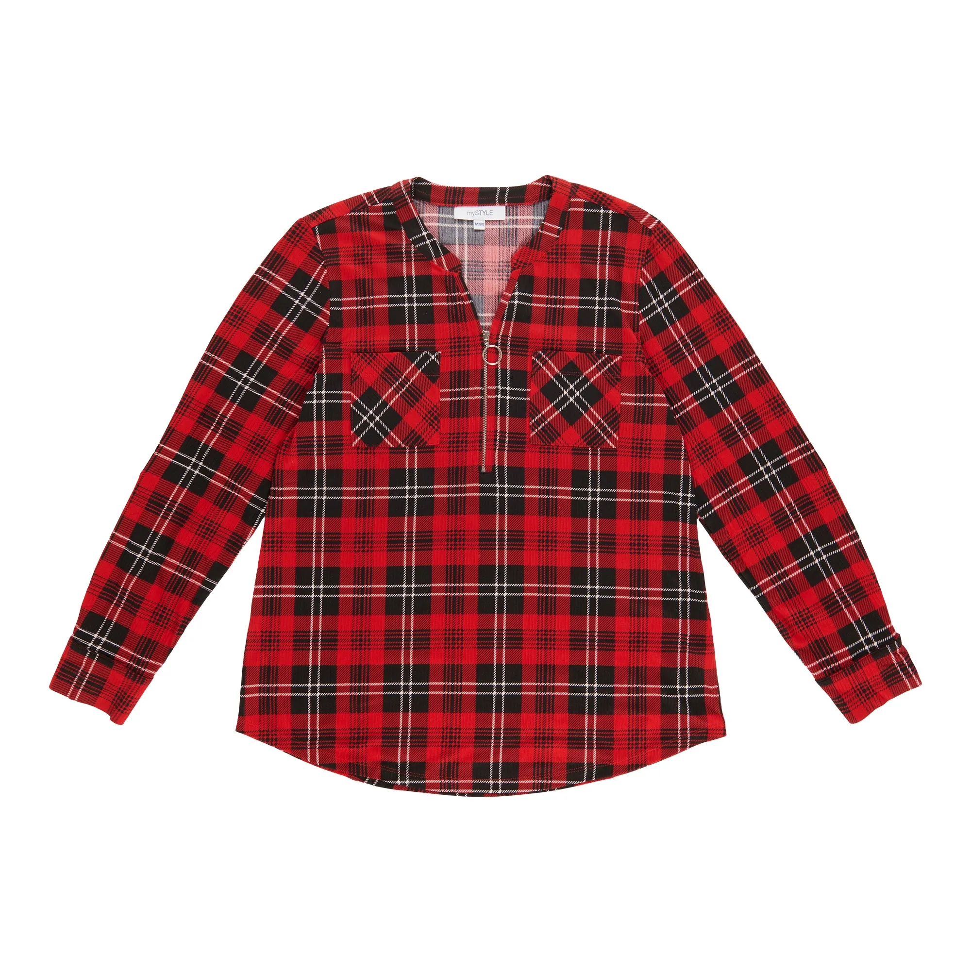 mySTYLE Women's Plaid Knit Top sold by Giant Tiger product image thumbnail 4