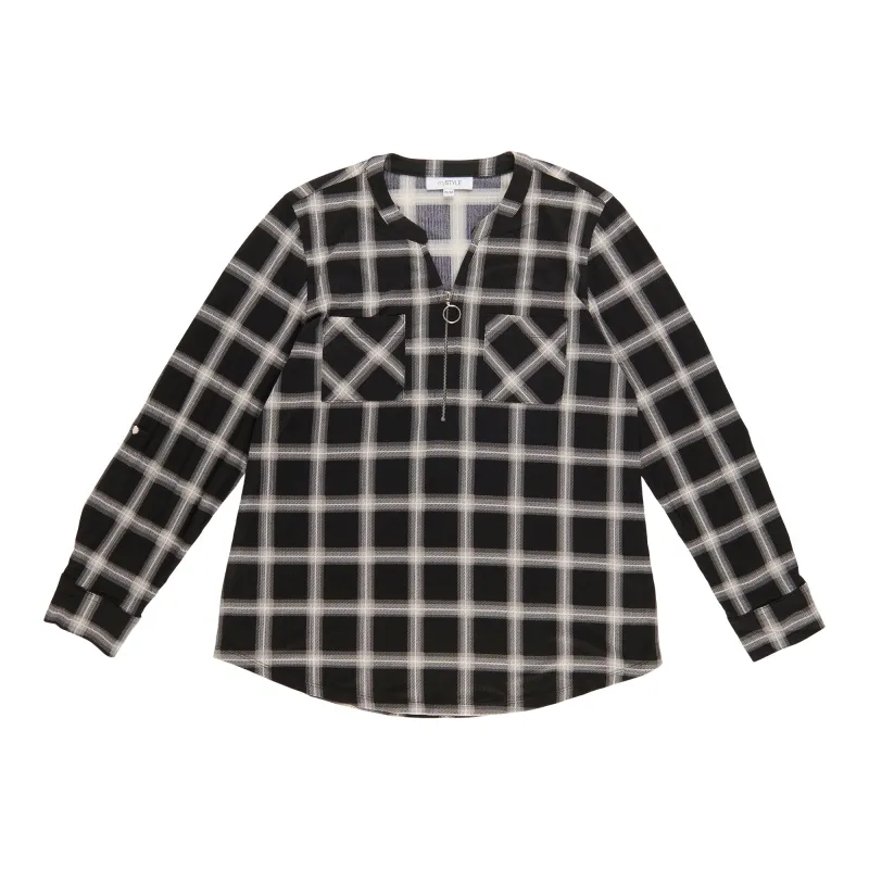mySTYLE Women's Plaid Knit Top sold by Giant Tiger