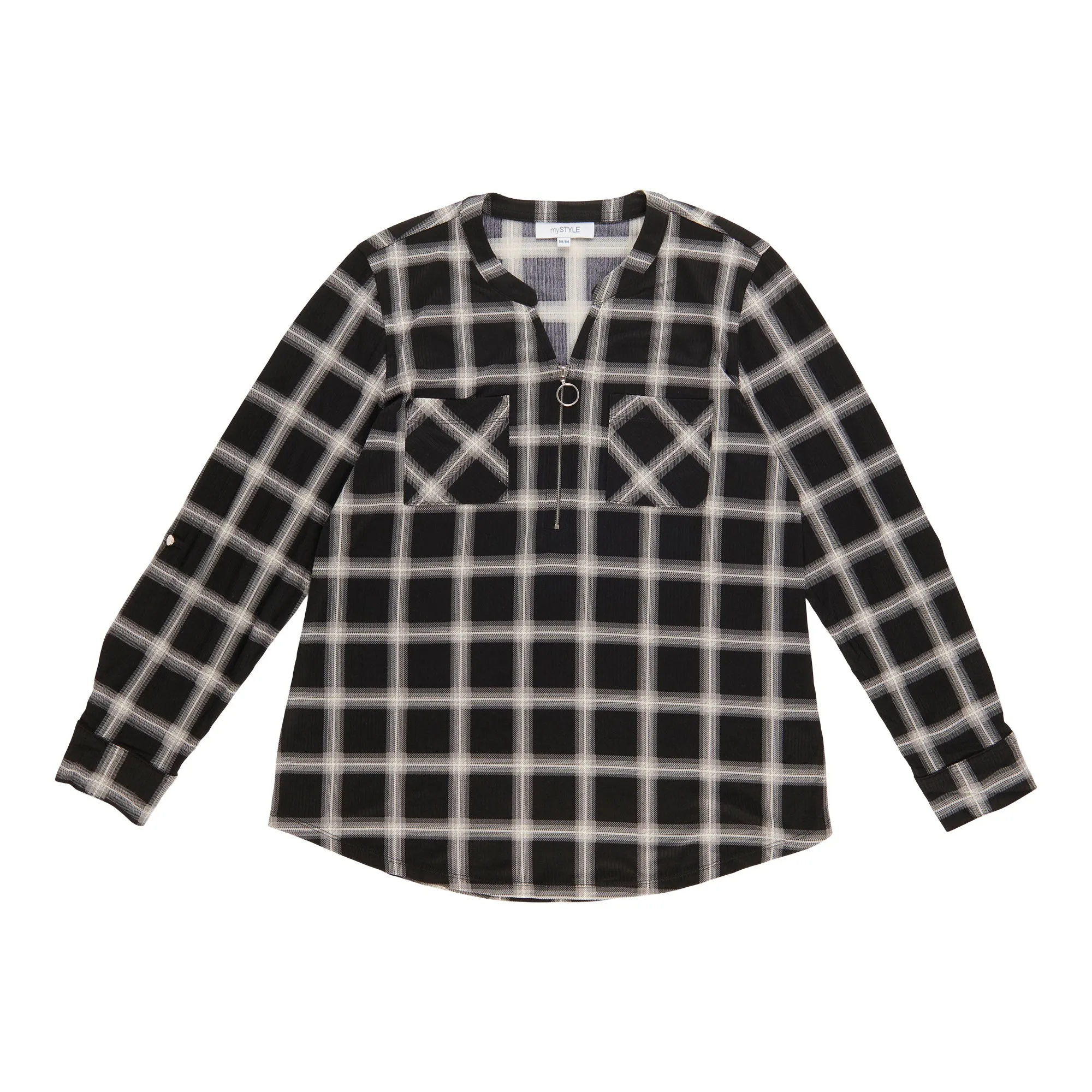 mySTYLE Women's Plaid Knit Top sold by Giant Tiger