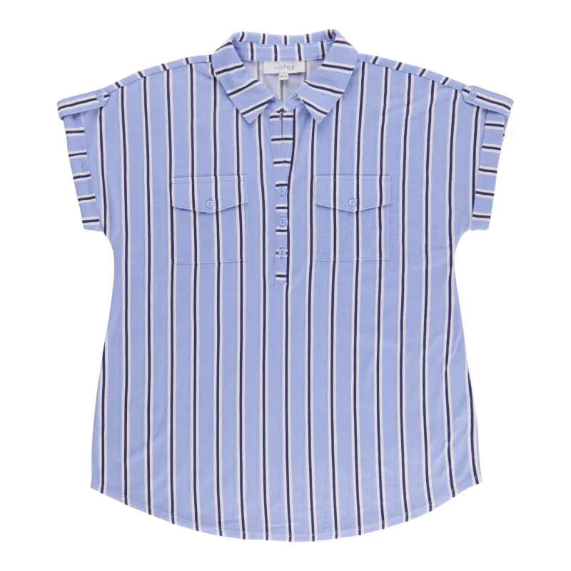 mySTYLE Women's Short Sleeve Collared Top sold by Giant Tiger