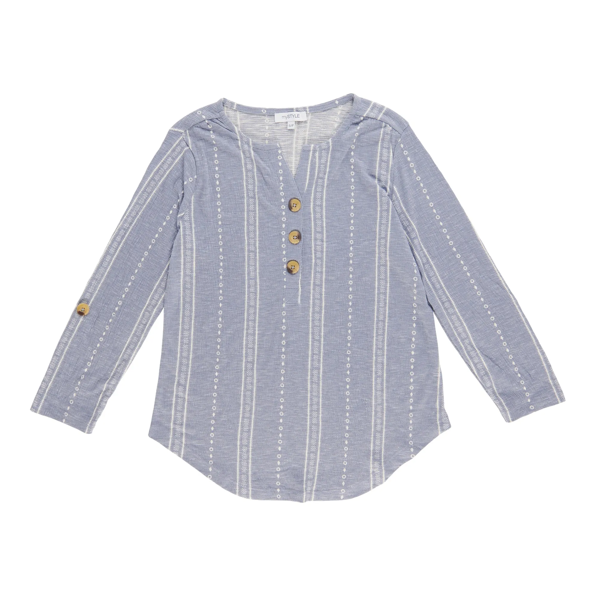 mySTYLE Women's Long Sleeve Henley sold by Giant Tiger