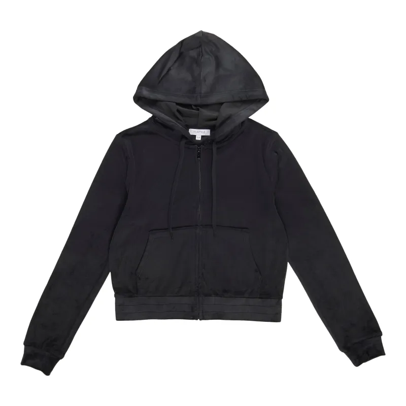 mySTYLE Women's Velour Hooded Jacket sold by Giant Tiger