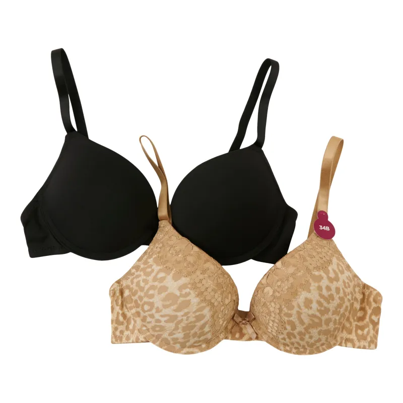 Carisma Women's Push Up Printed Bras, 2-Pack sold by Giant Tiger