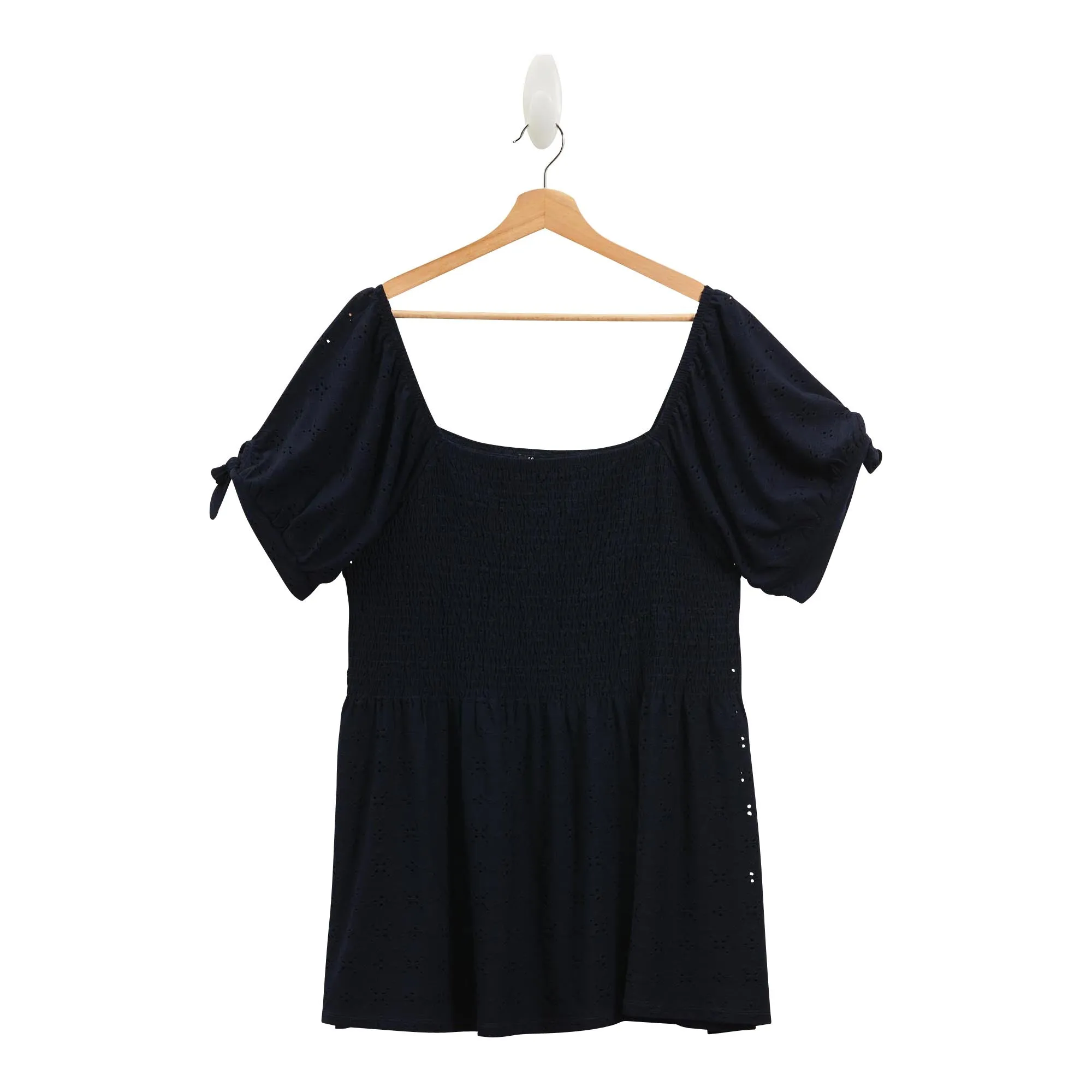 lily morgan Women's Plus Smocked Tie Sleeve Top - 1X-3X sold by Giant Tiger product image thumbnail 3