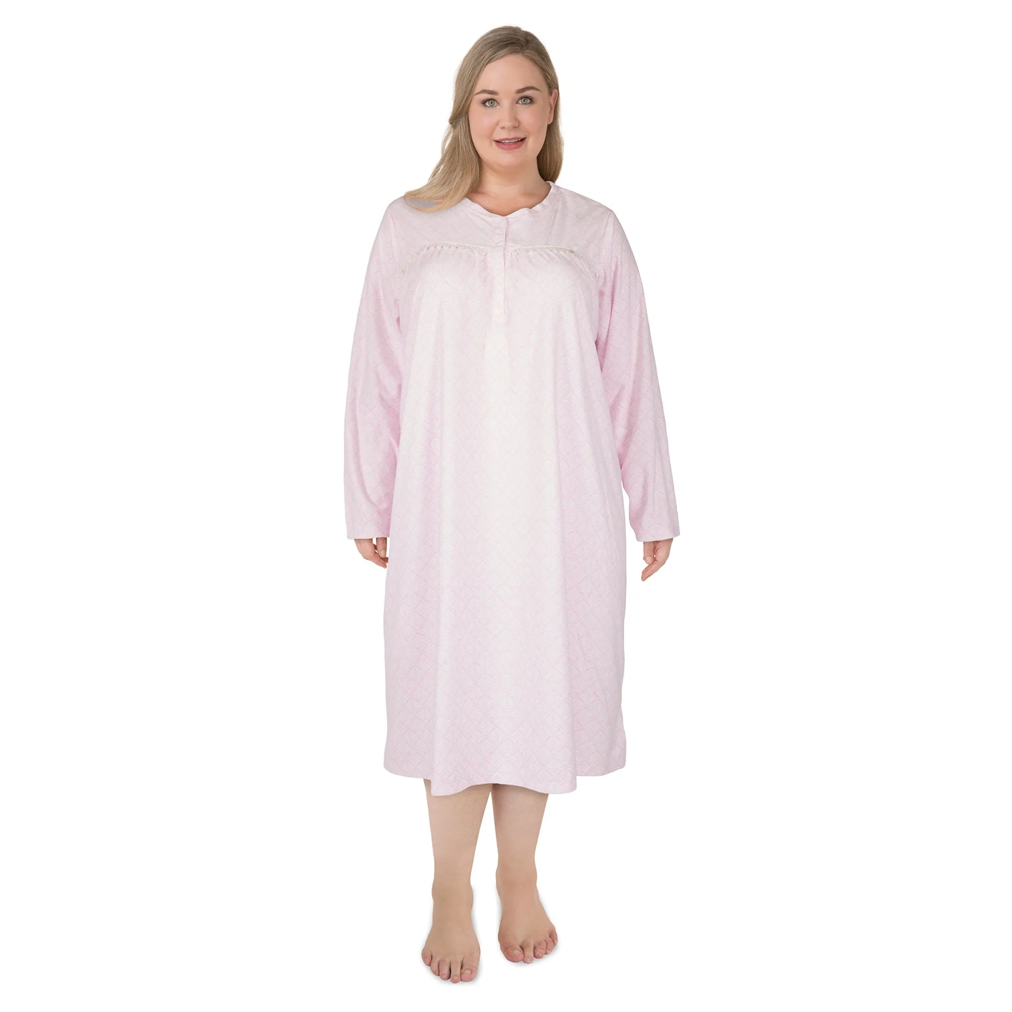 Carisma Women's Plus Velour Henley Nightgown sold by Giant Tiger product image thumbnail 3