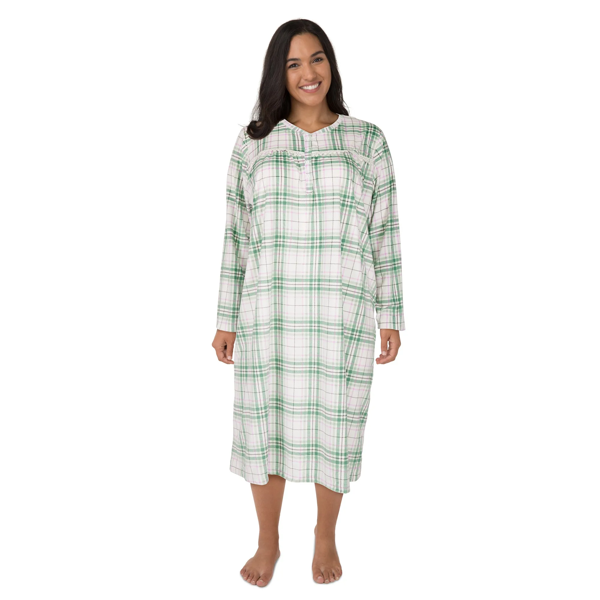 Carisma Women's Plus Velour Henley Nightgown sold by Giant Tiger