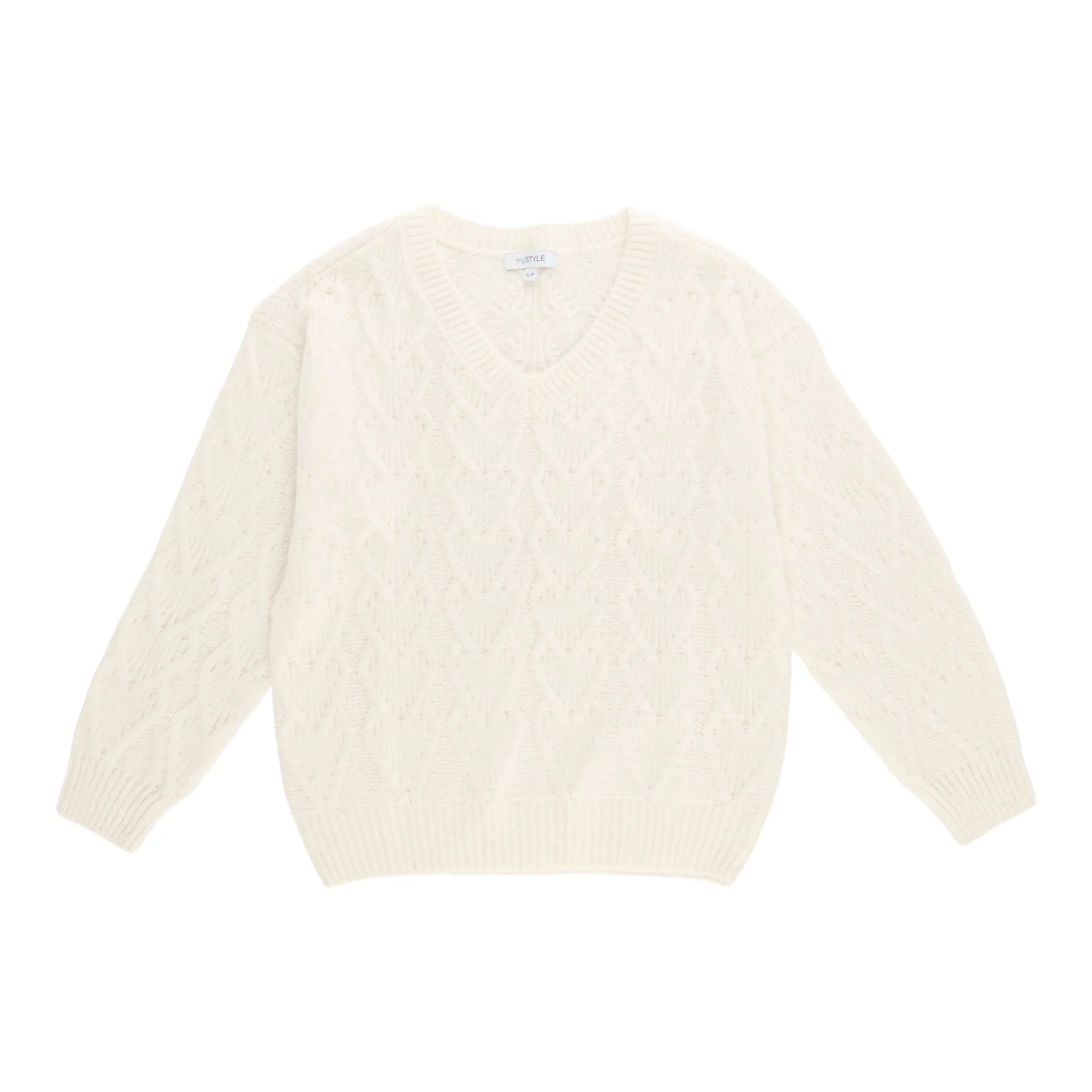 mySTYLE Women's Cable V-Neck Sweater sold by Giant Tiger