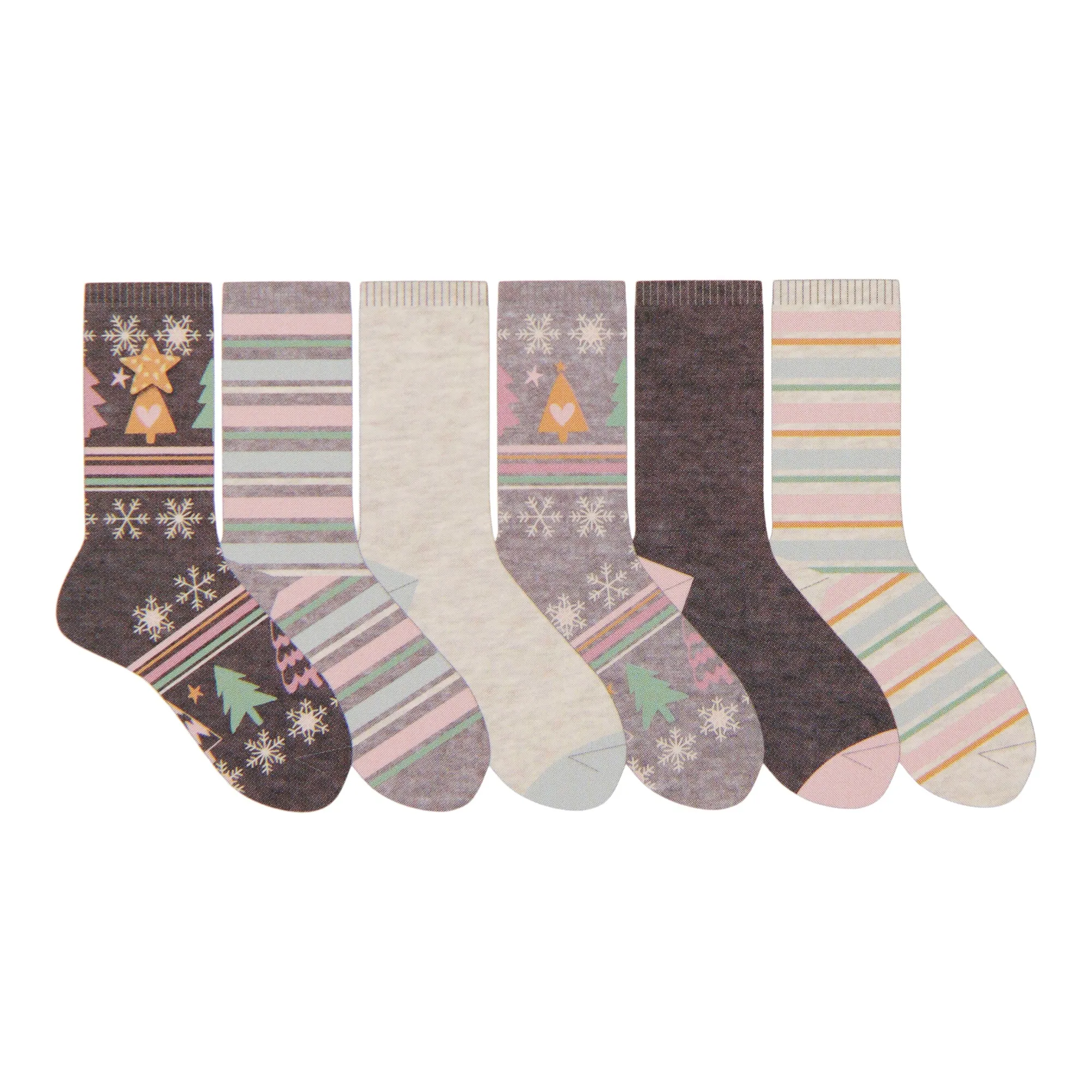 Women's Branded Boxed Crew Socks, 6-Pack sold by Giant Tiger