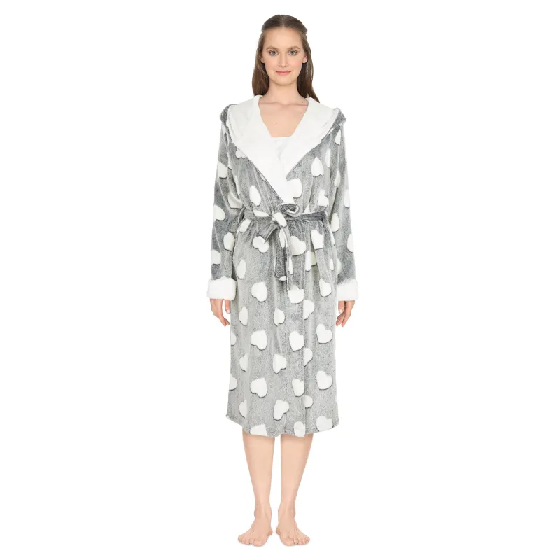 Carisma Women's Hooded Knee-Length Plush Robe sold by Giant Tiger