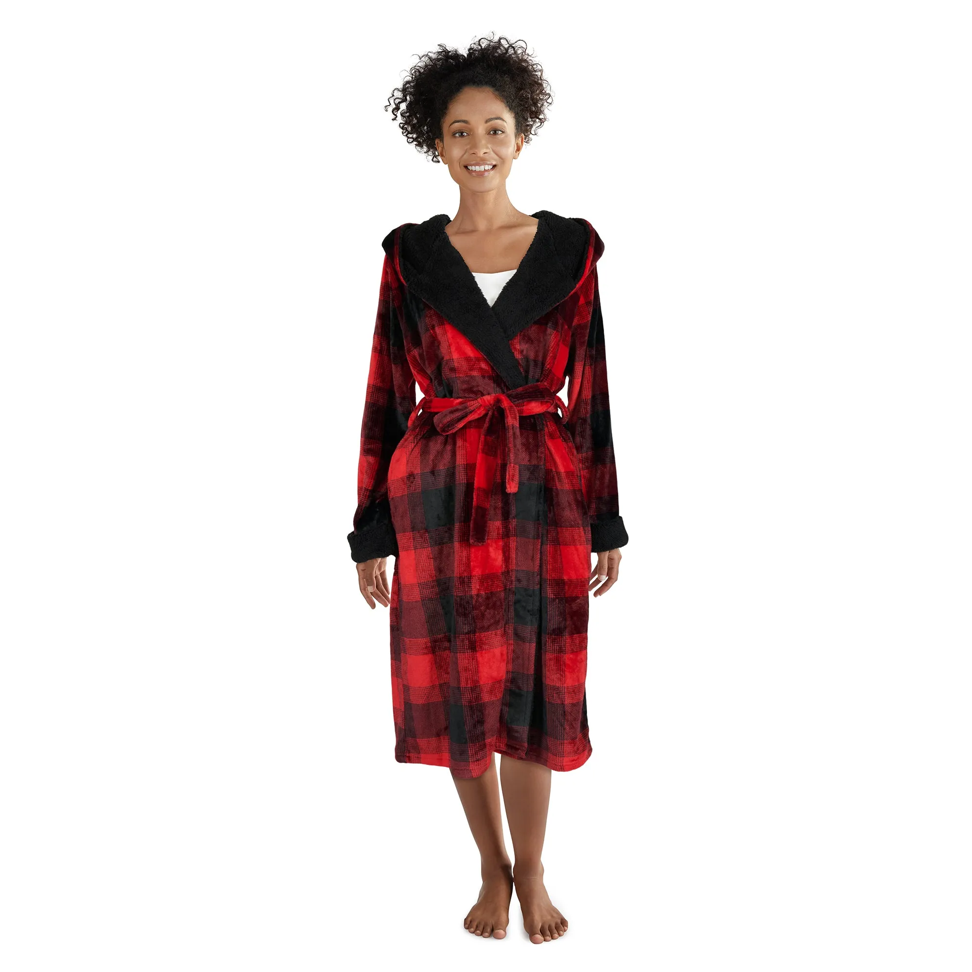 Carisma Women's Hooded Knee-Length Plush Robe sold by Giant Tiger product image thumbnail 5