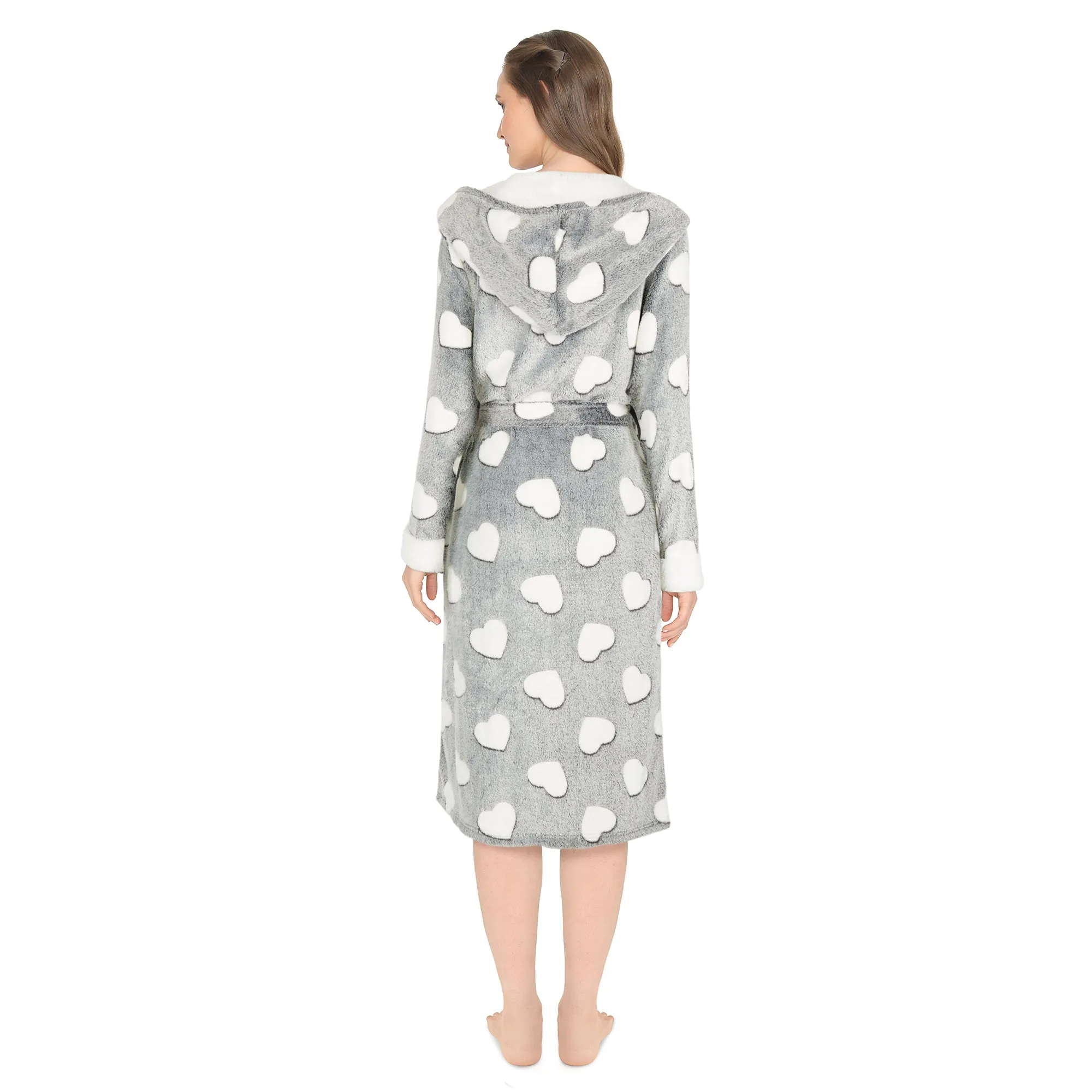 Carisma Women's Hooded Knee-Length Plush Robe sold by Giant Tiger product image thumbnail 2