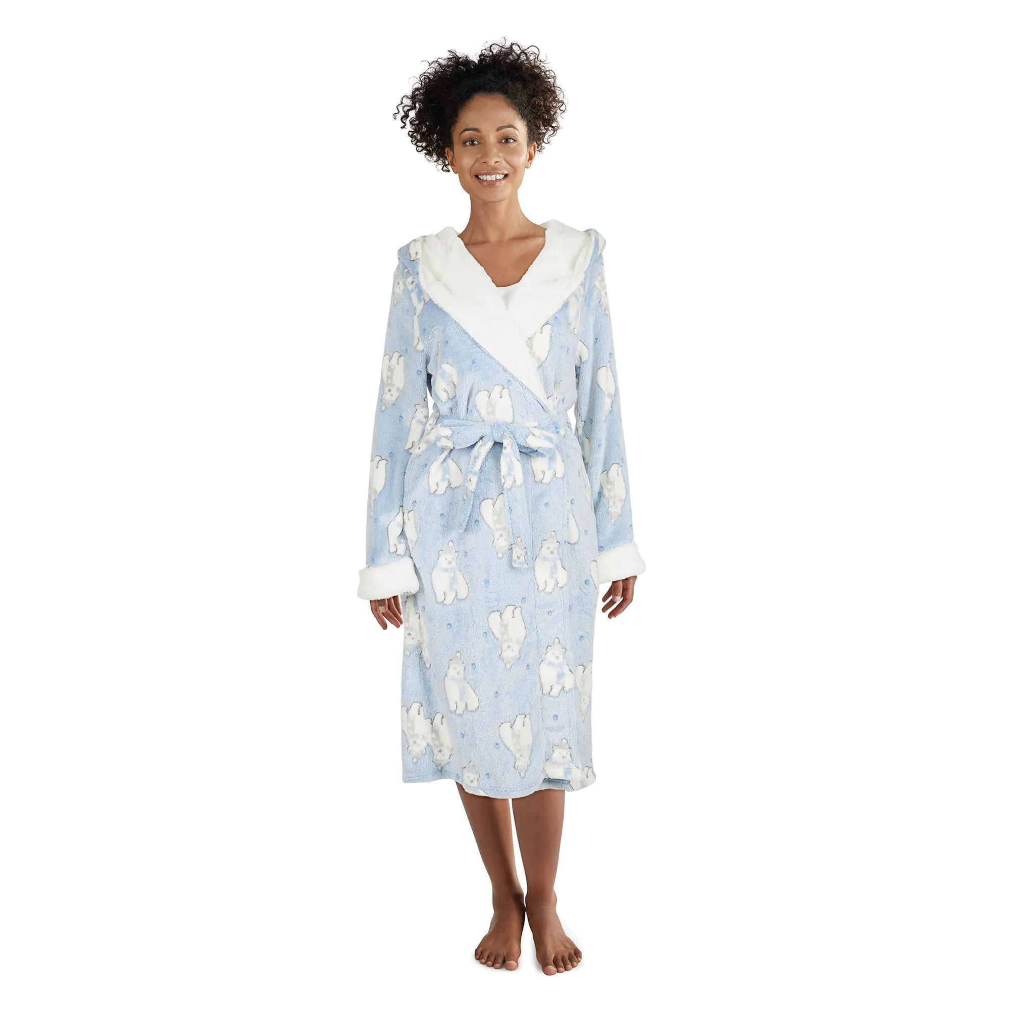 Carisma Women's Hooded Knee-Length Plush Robe sold by Giant Tiger product image thumbnail 3