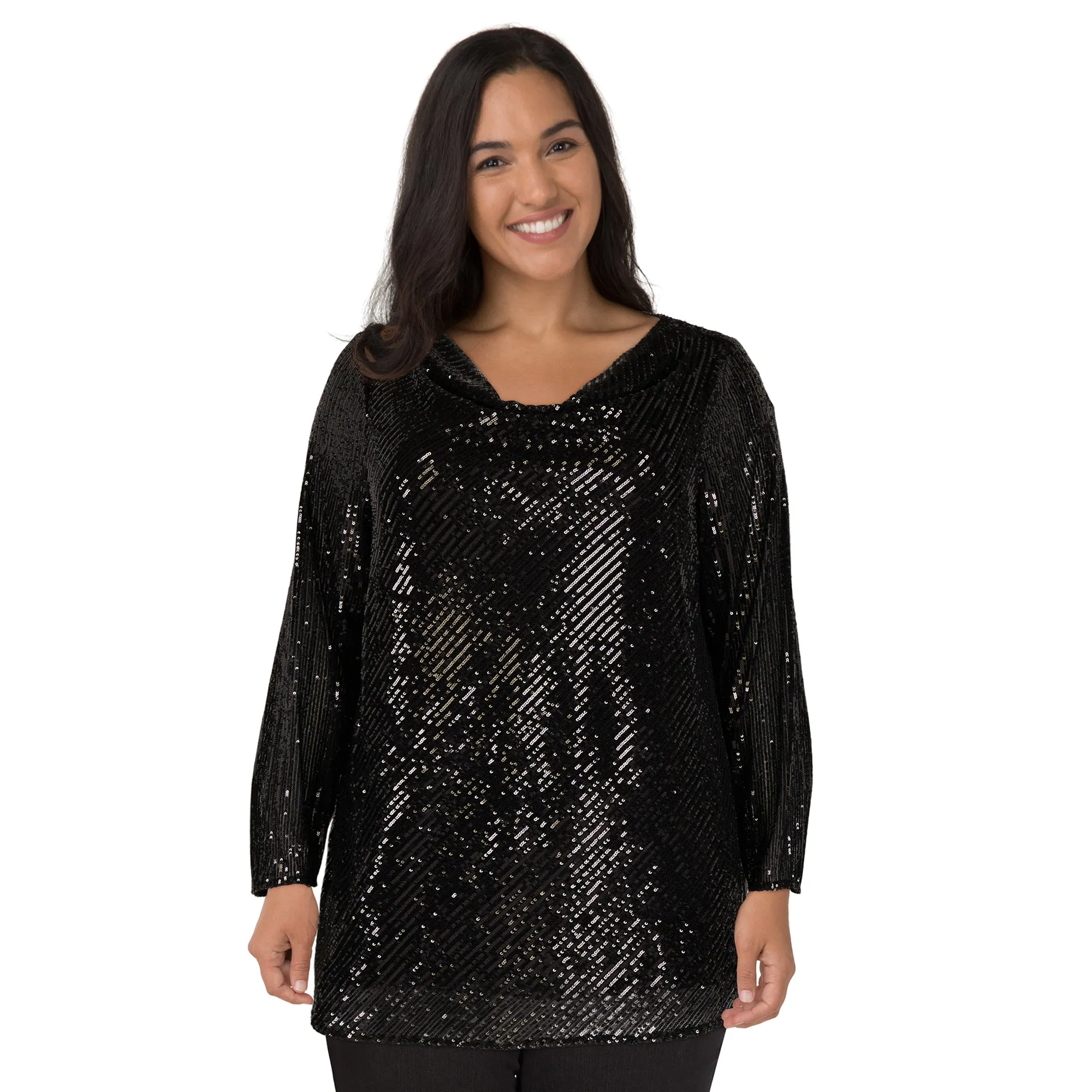 lily morgan Women's Plus Drape Neck Top sold by Giant Tiger