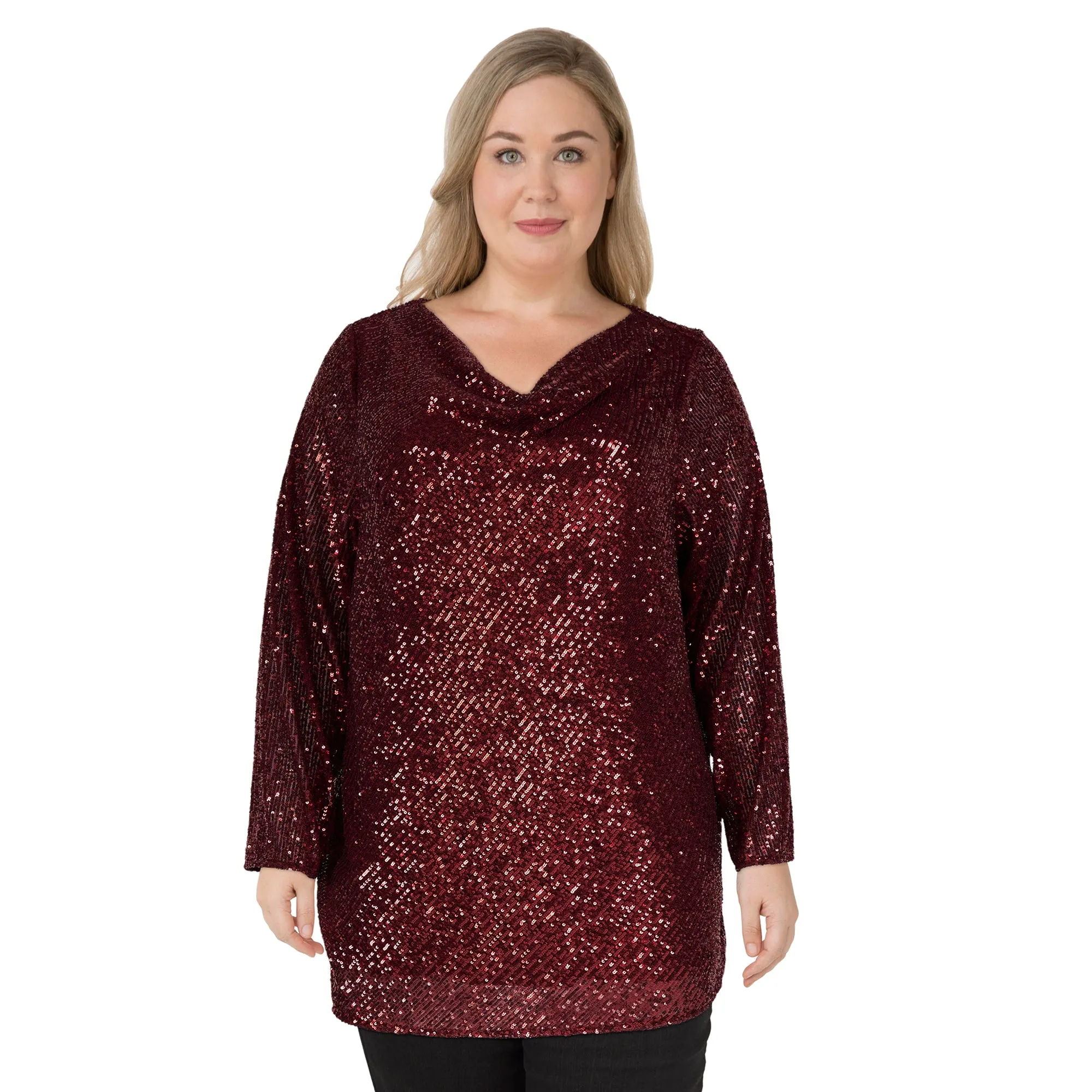 lily morgan Women's Plus Drape Neck Top sold by Giant Tiger product image thumbnail 4