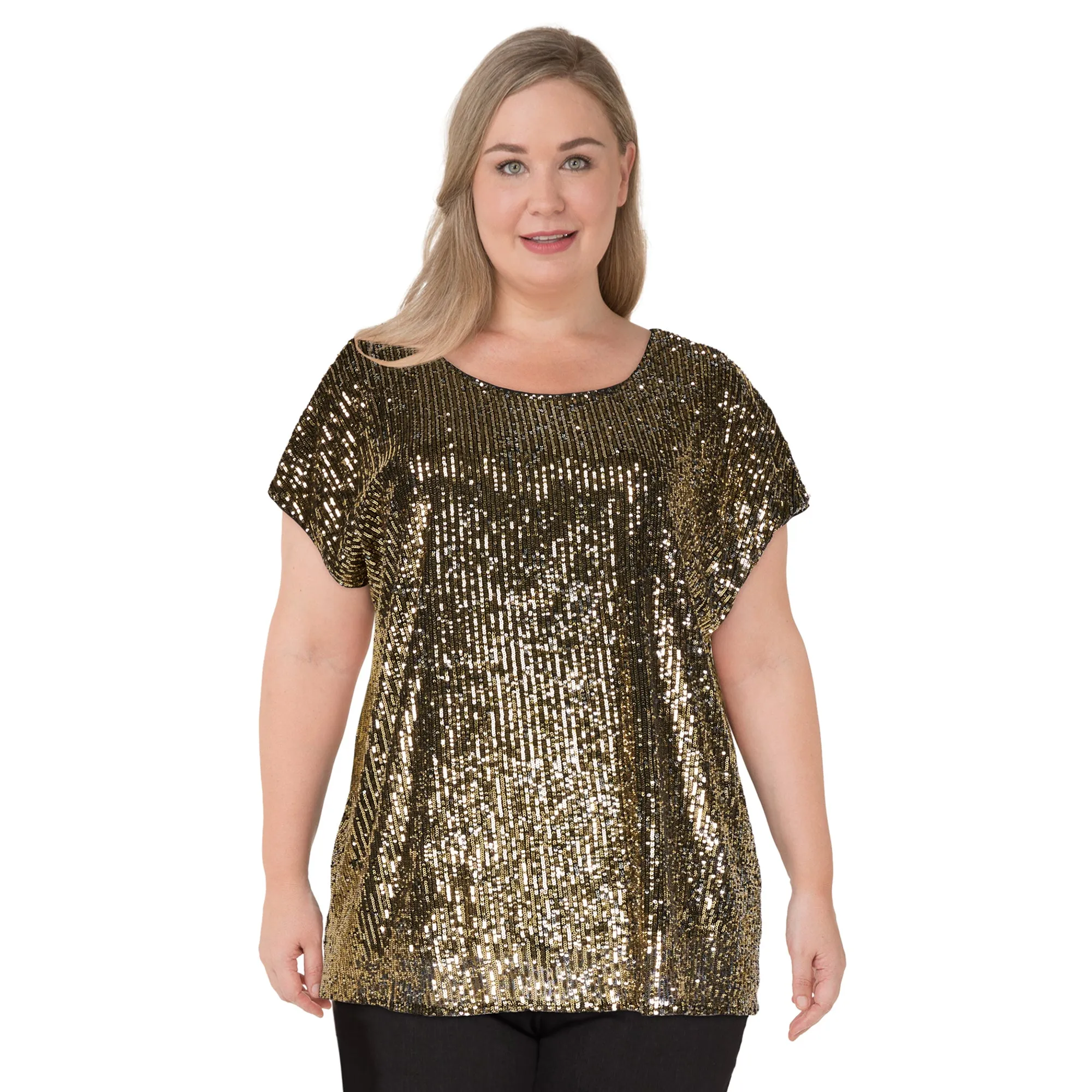 lily morgan Women's Plus Sequin Boxy Top sold by Giant Tiger product image thumbnail 4