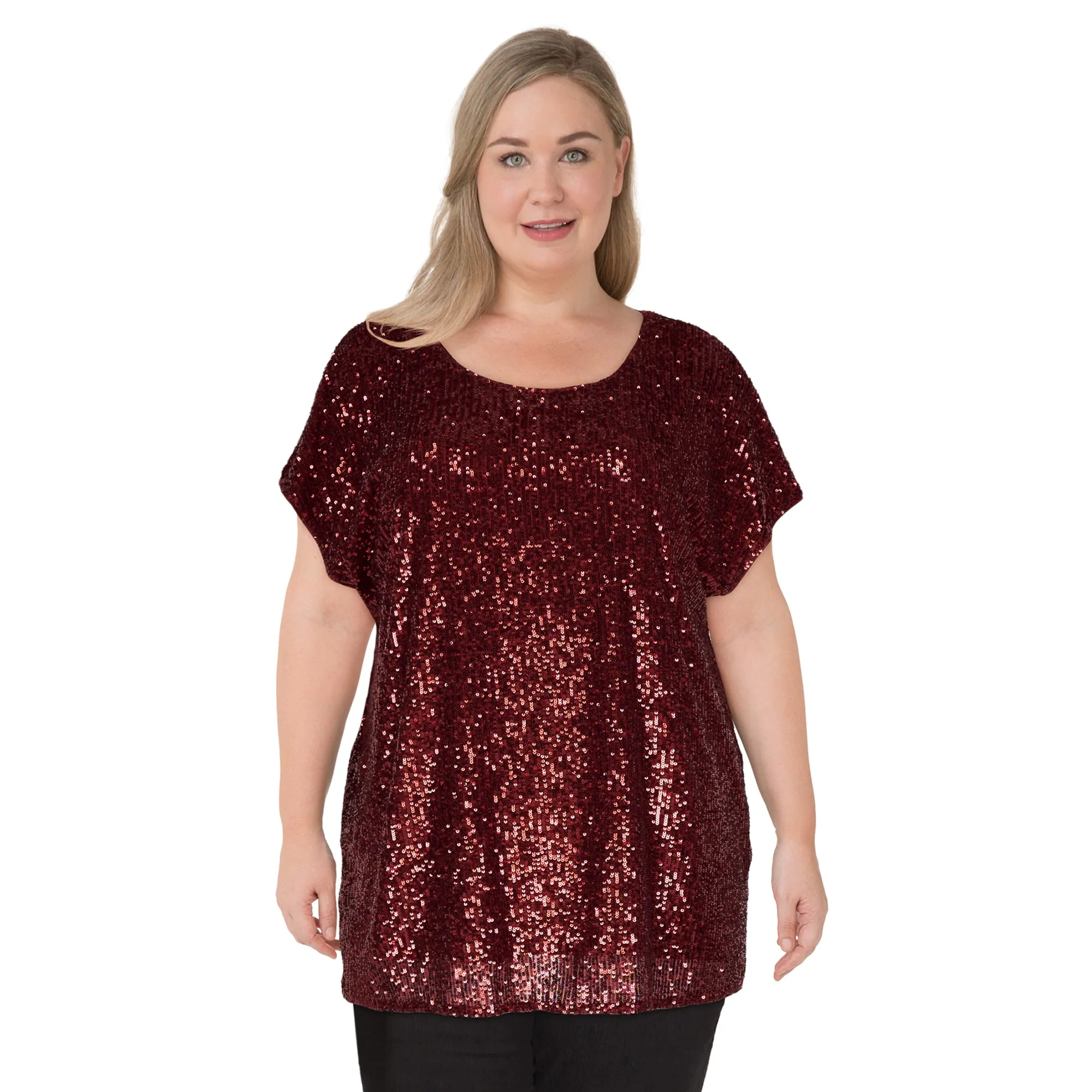 lily morgan Women's Plus Sequin Boxy Top sold by Giant Tiger product image thumbnail 3