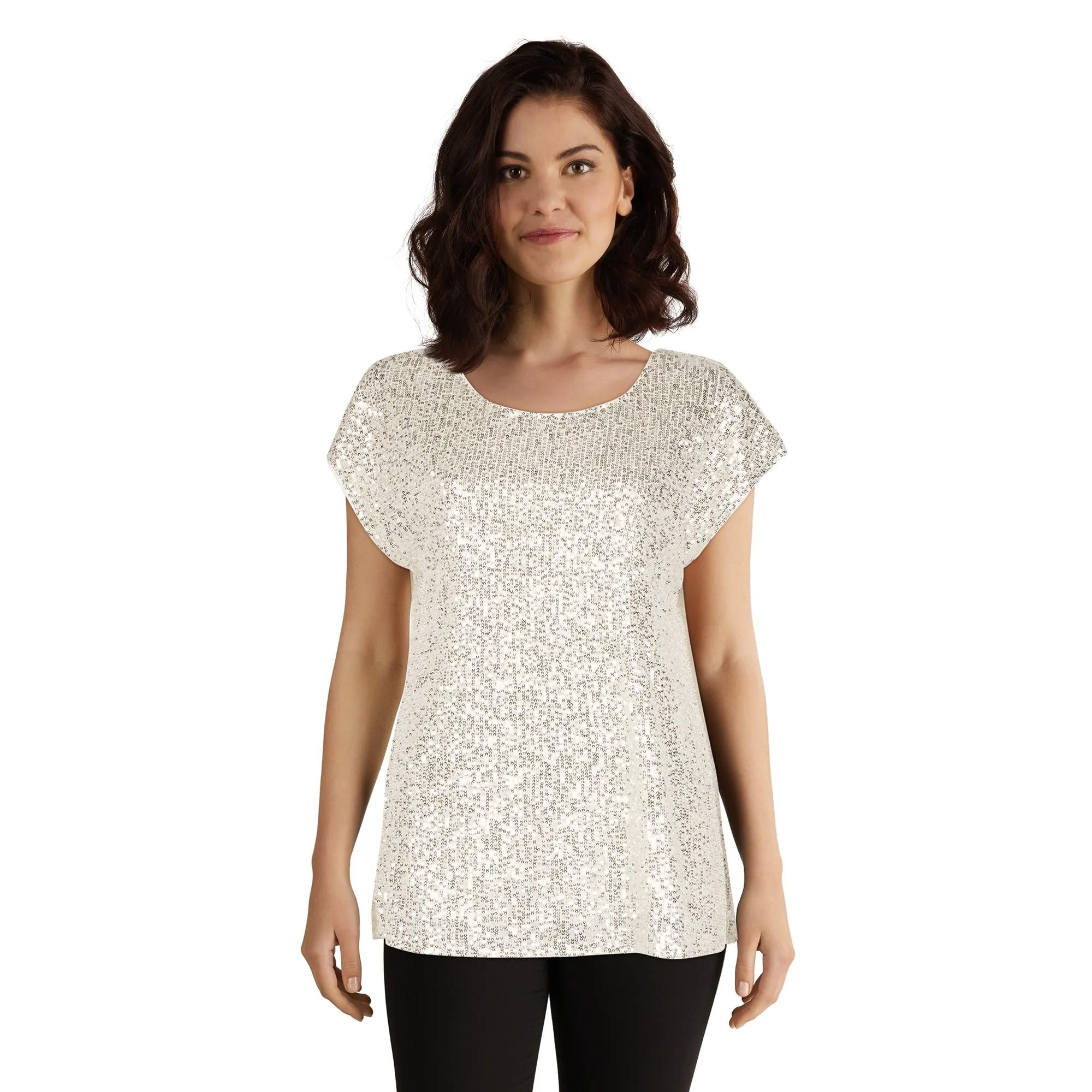 lily morgan Women's Sequin Boxy Top sold by Giant Tiger product image thumbnail 3