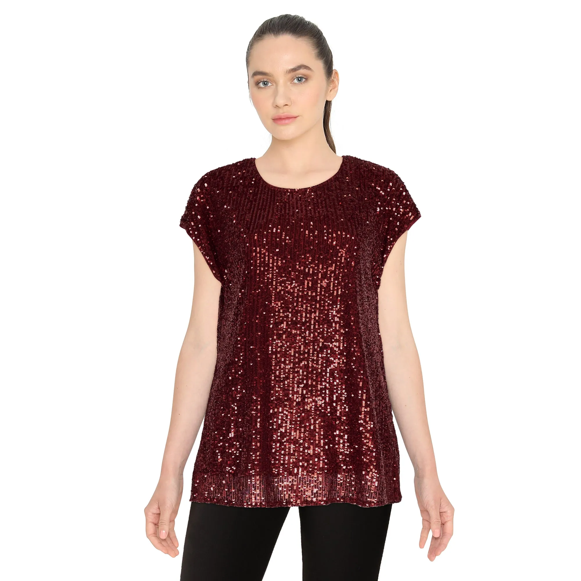 lily morgan Women's Sequin Boxy Top sold by Giant Tiger product image thumbnail 4