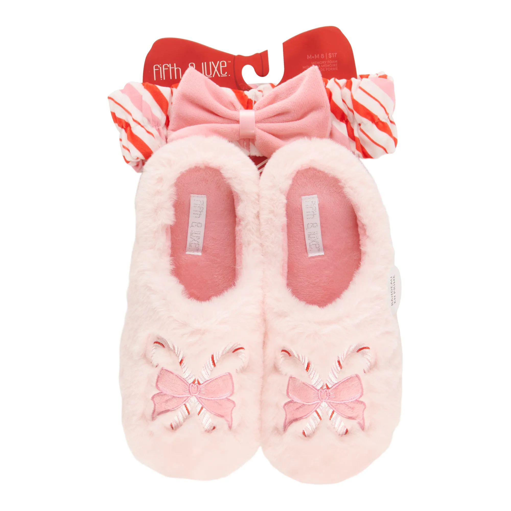 Women's Holiday Slippers and Spa Headband Set, 2-Piece sold by Giant Tiger