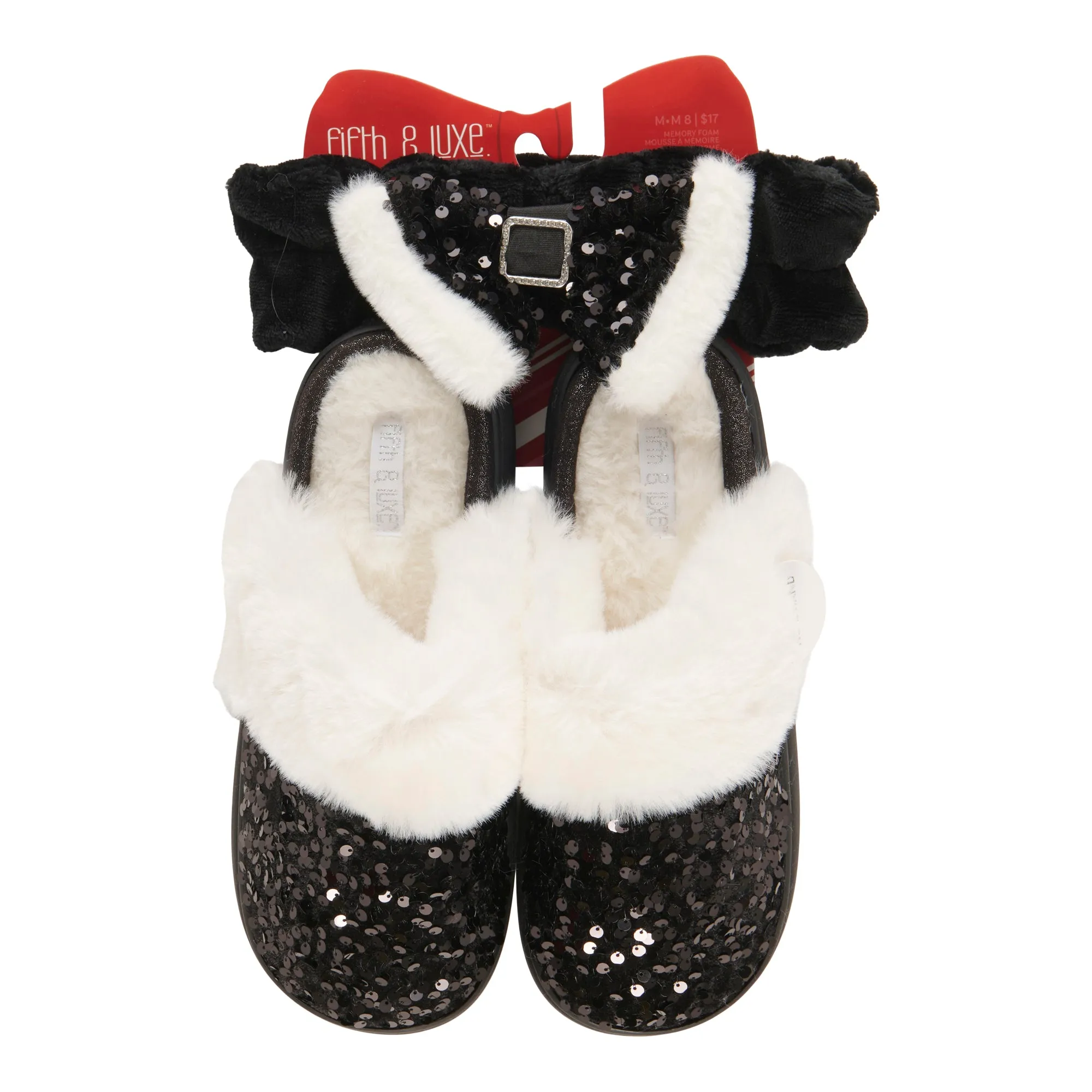 Women's Holiday Sequin Slippers and Spa Headband Set, 2-Piece sold by Giant Tiger