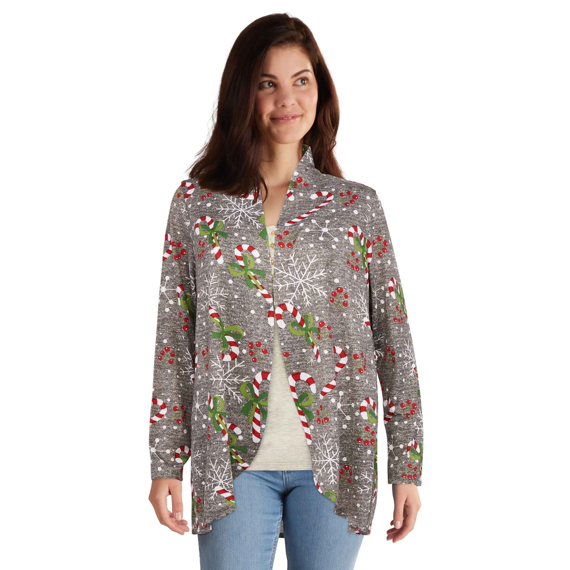 Comfy Cozy Women's Open Front Christmas Cardigan sold by Giant Tiger product image thumbnail 2