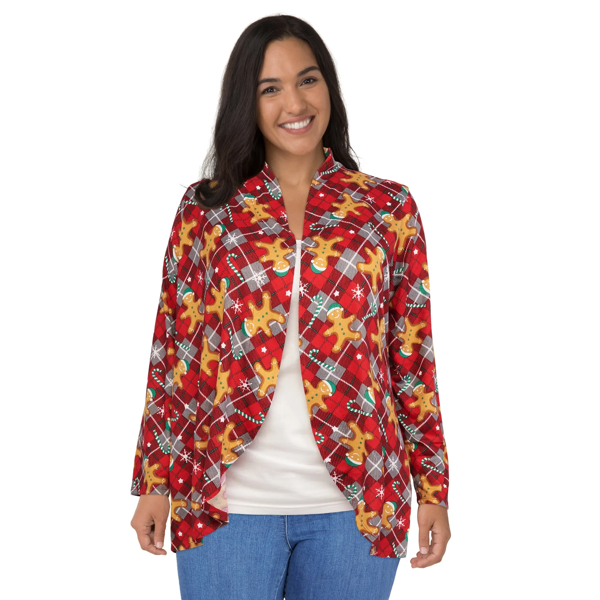 Comfy Cozy Women's Plus Open Front Christmas Cardigan sold by Giant Tiger product image thumbnail 3
