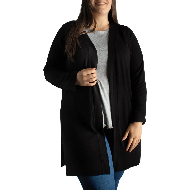 lily morgan Women's Plus Cashmere-like Open Front Cardigan sold by Giant Tiger