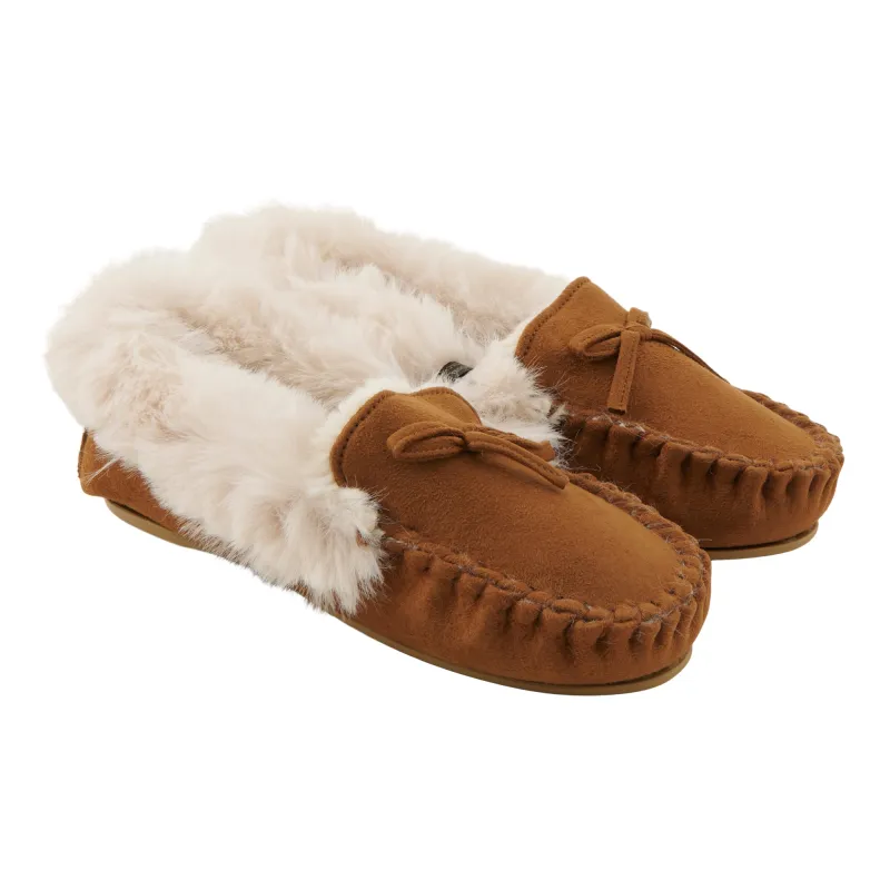 Comfy Cozy Women's Plush Moccasins Slippers sold by Giant Tiger