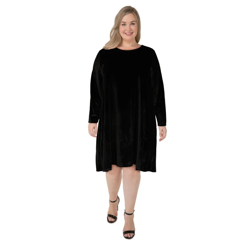 lily morgan Women's Plus Velvet A-Line Dress sold by Giant Tiger