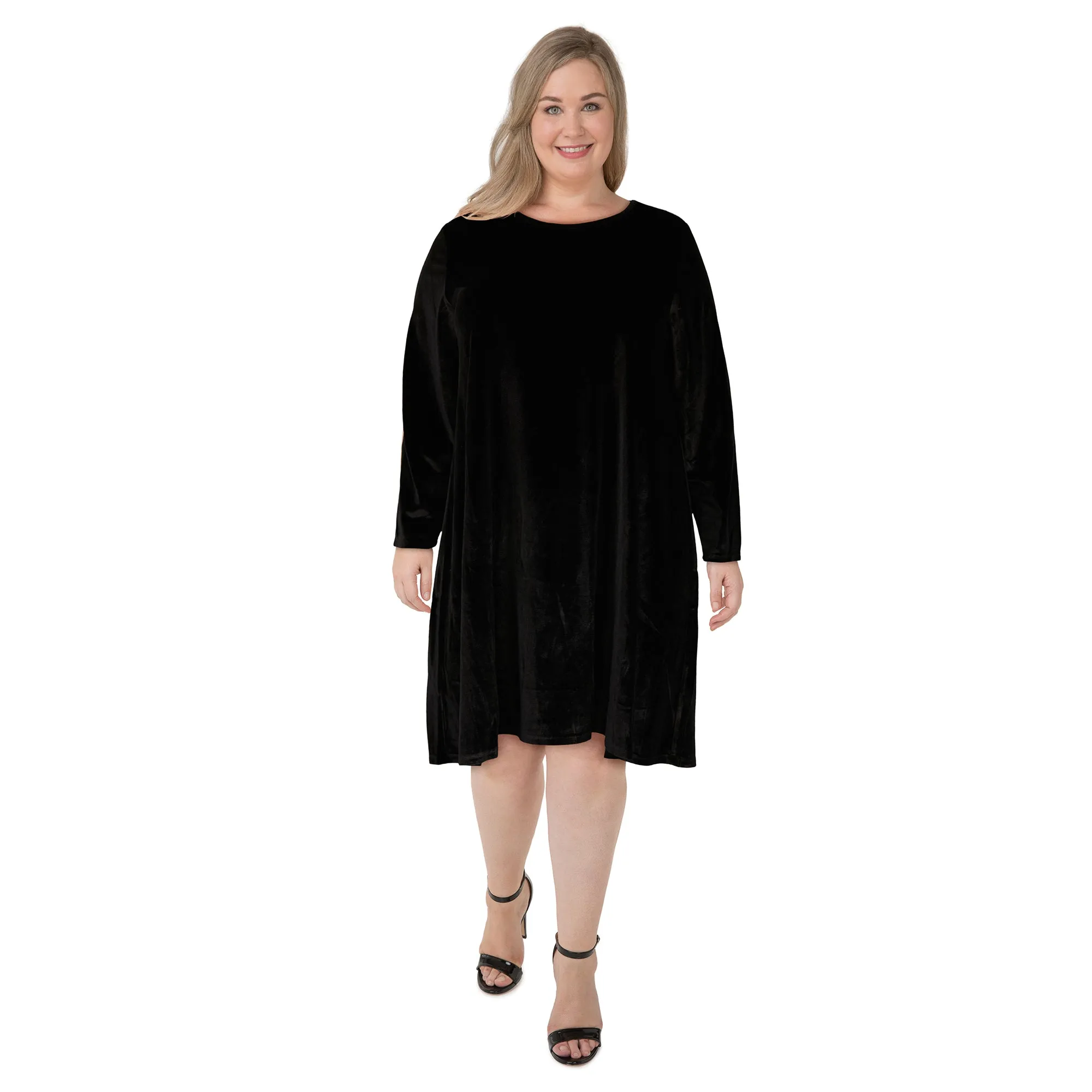 lily morgan Women's Plus Velvet A-Line Dress sold by Giant Tiger