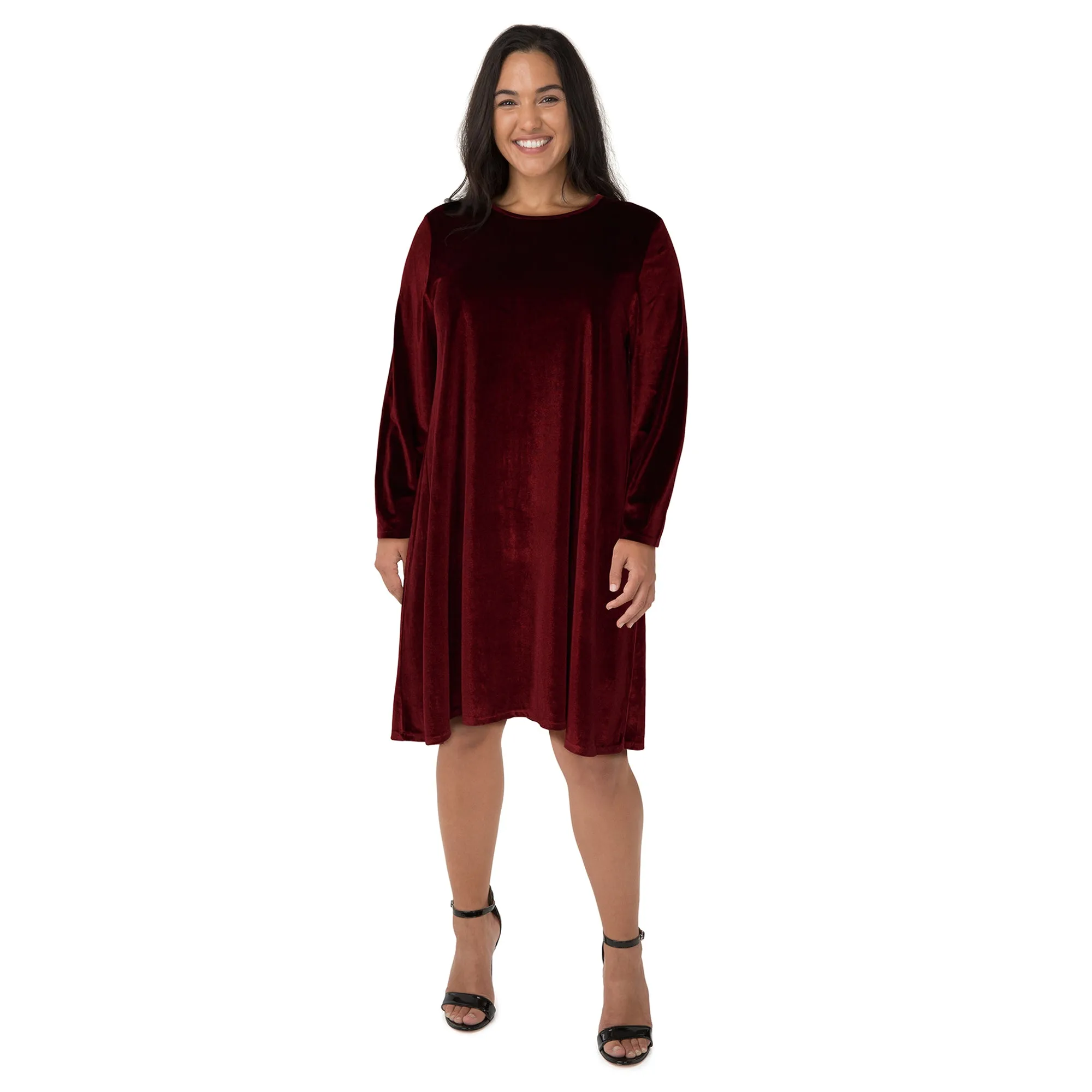lily morgan Women's Plus Velvet A-Line Dress sold by Giant Tiger product image thumbnail 3