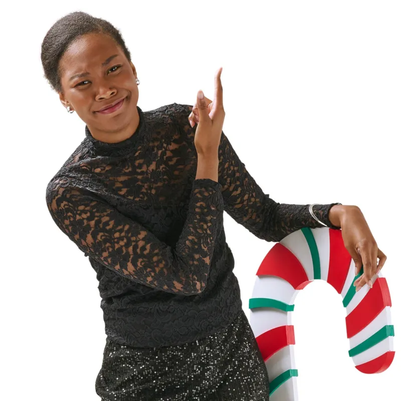 lily morgan Women's High Neck Lace Top sold by Giant Tiger