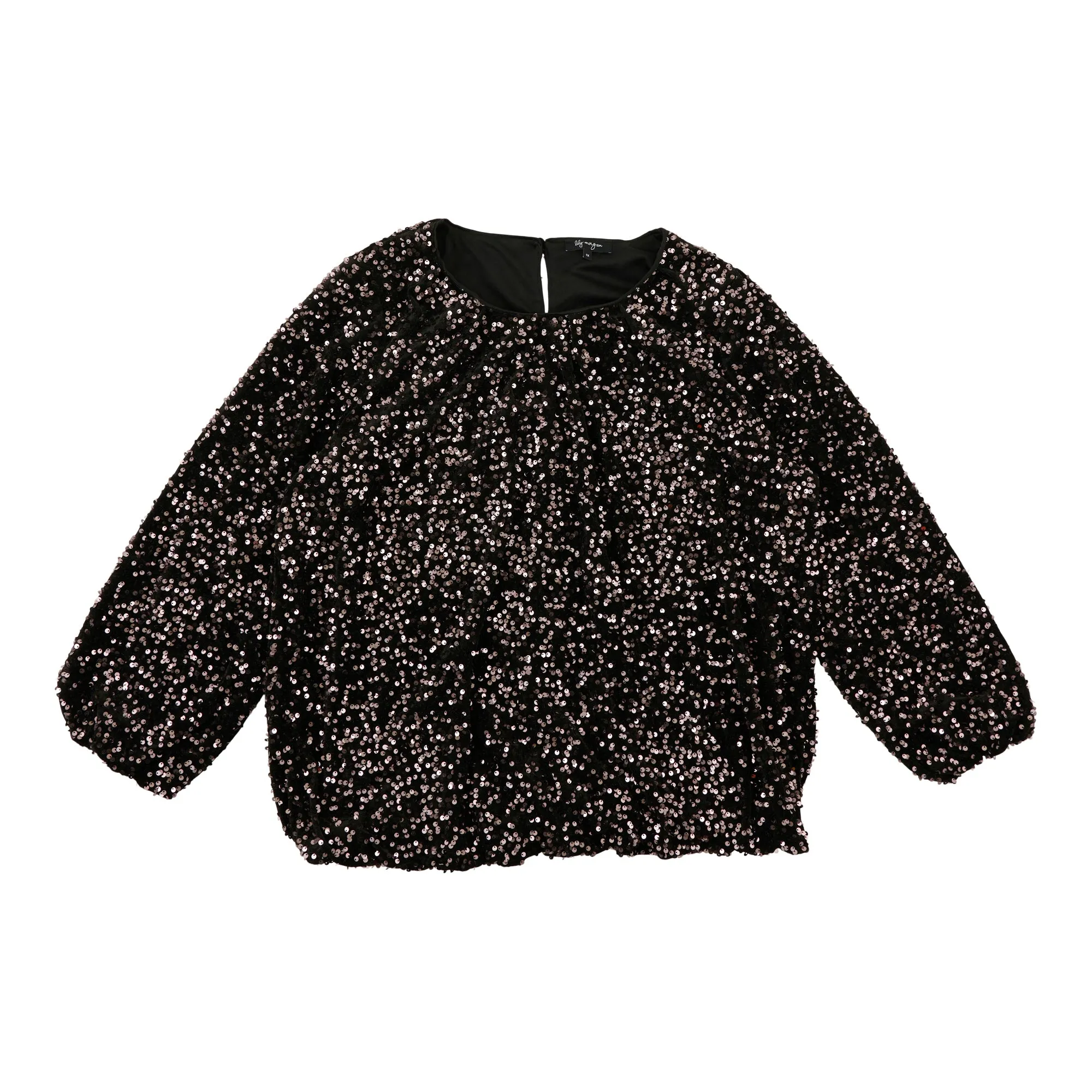 lily morgan Women's Plus Velvet Sequin Top sold by Giant Tiger