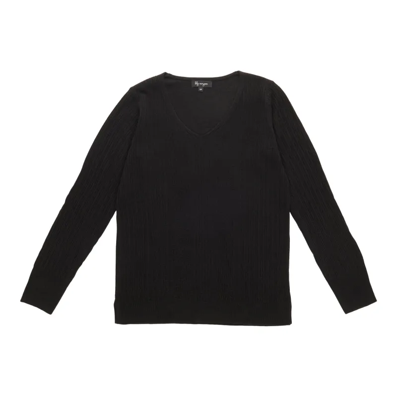 lily morgan Women's Ribbed V-Neck Sweater sold by Giant Tiger