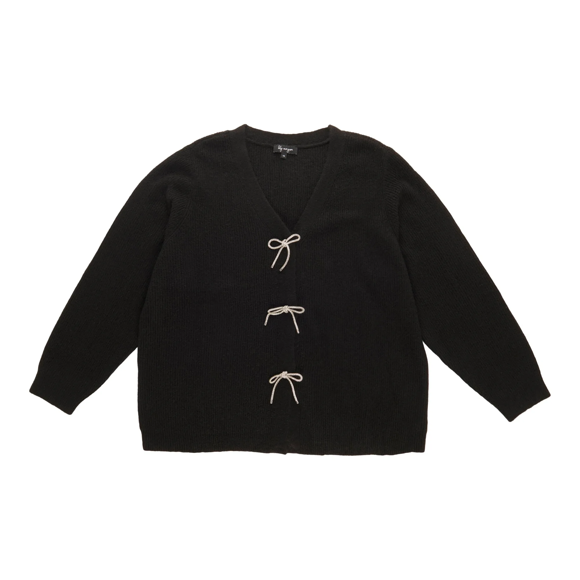 lily morgan Women's Plus Rhinestone Bow Cardigan sold by Giant Tiger product image thumbnail 2