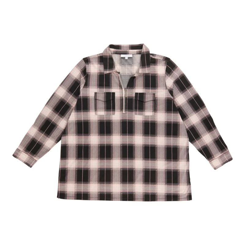 mySTYLE Women's Plus Plaid Zip Up Top sold by Giant Tiger