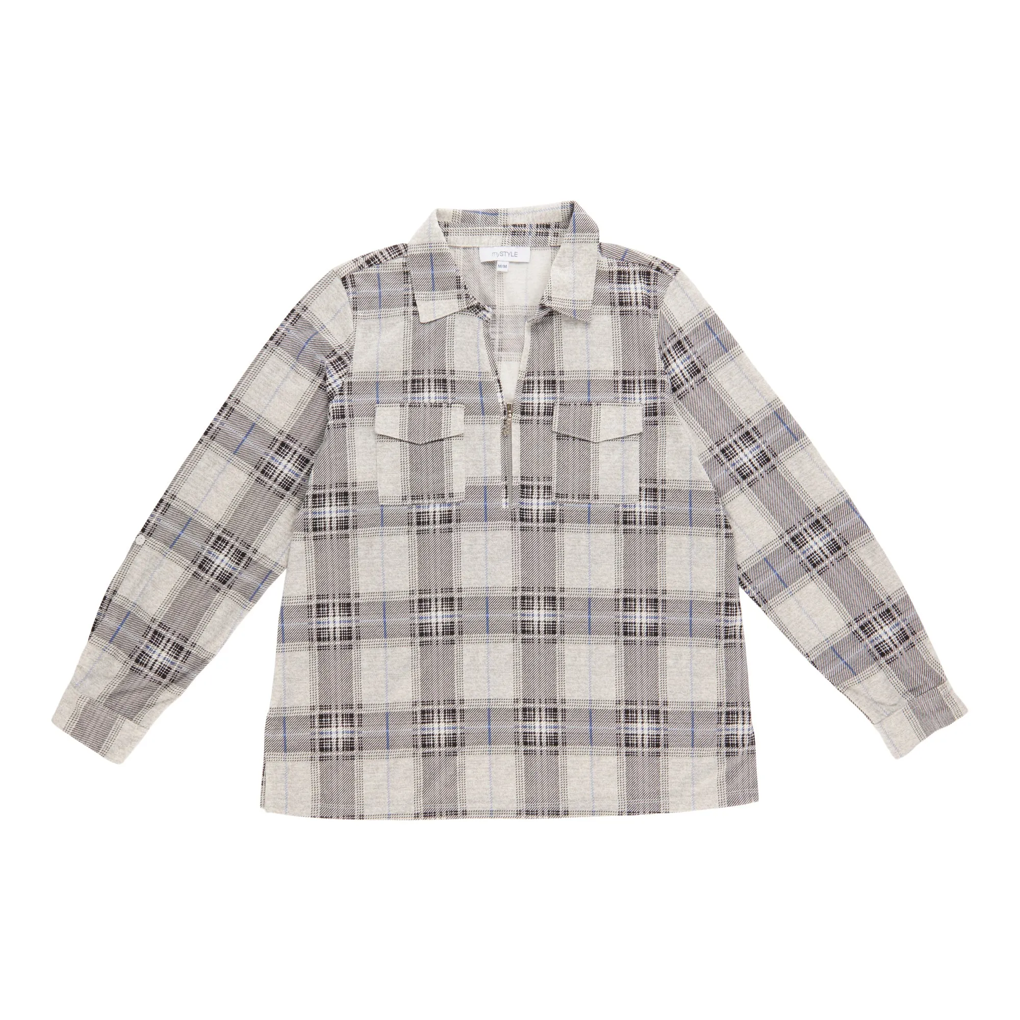 mySTYLE Women's Plaid Zip Up Top sold by Giant Tiger product image thumbnail 3