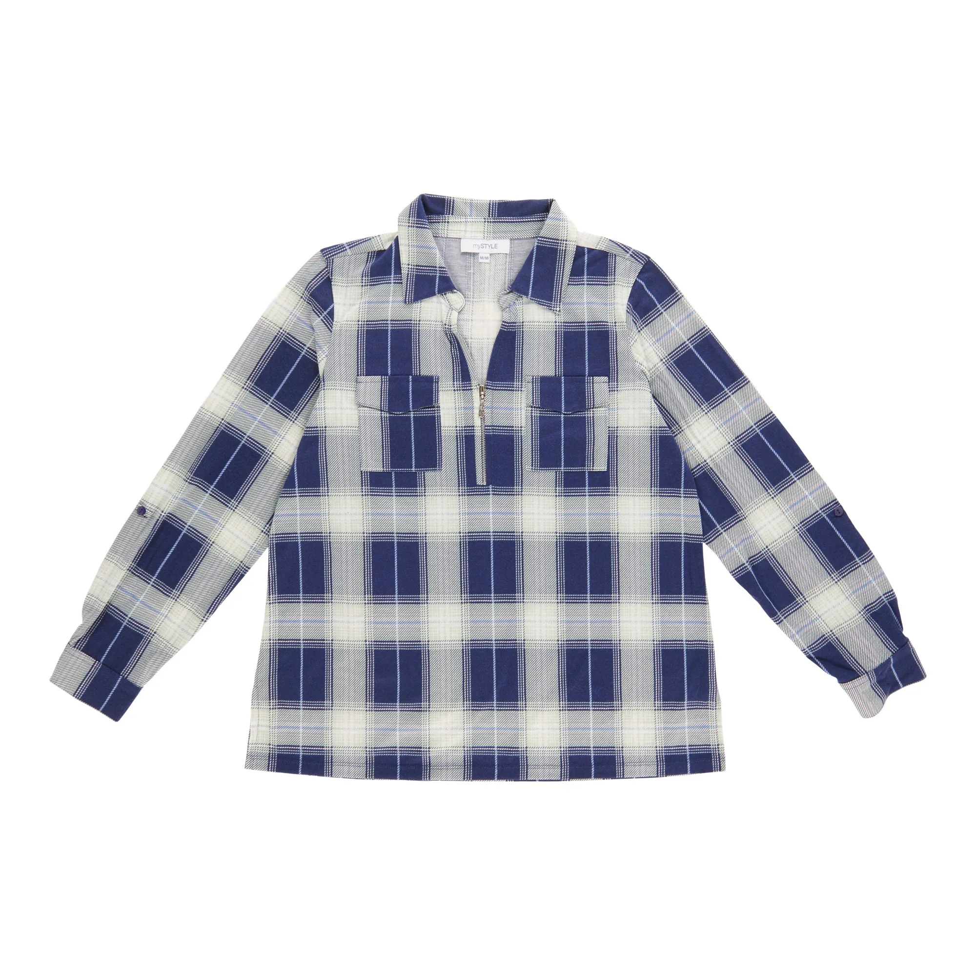 mySTYLE Women's Plaid Zip Up Top sold by Giant Tiger product image thumbnail 2