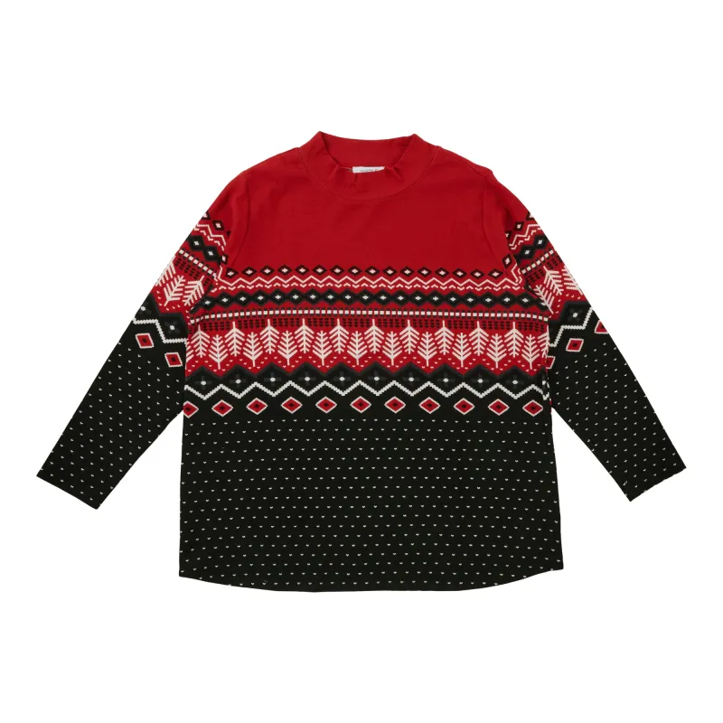 mySTYLE Women's Plus Faie Isle Mock-Neck Sweater sold by Giant Tiger