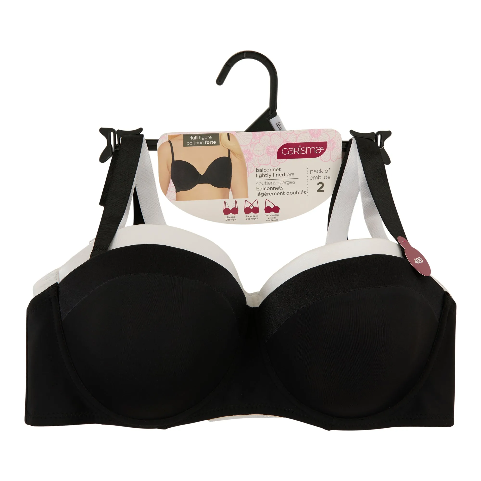 Carisma Women's Plus 3-Way Balcony Bra, 2-Pack sold by Giant Tiger