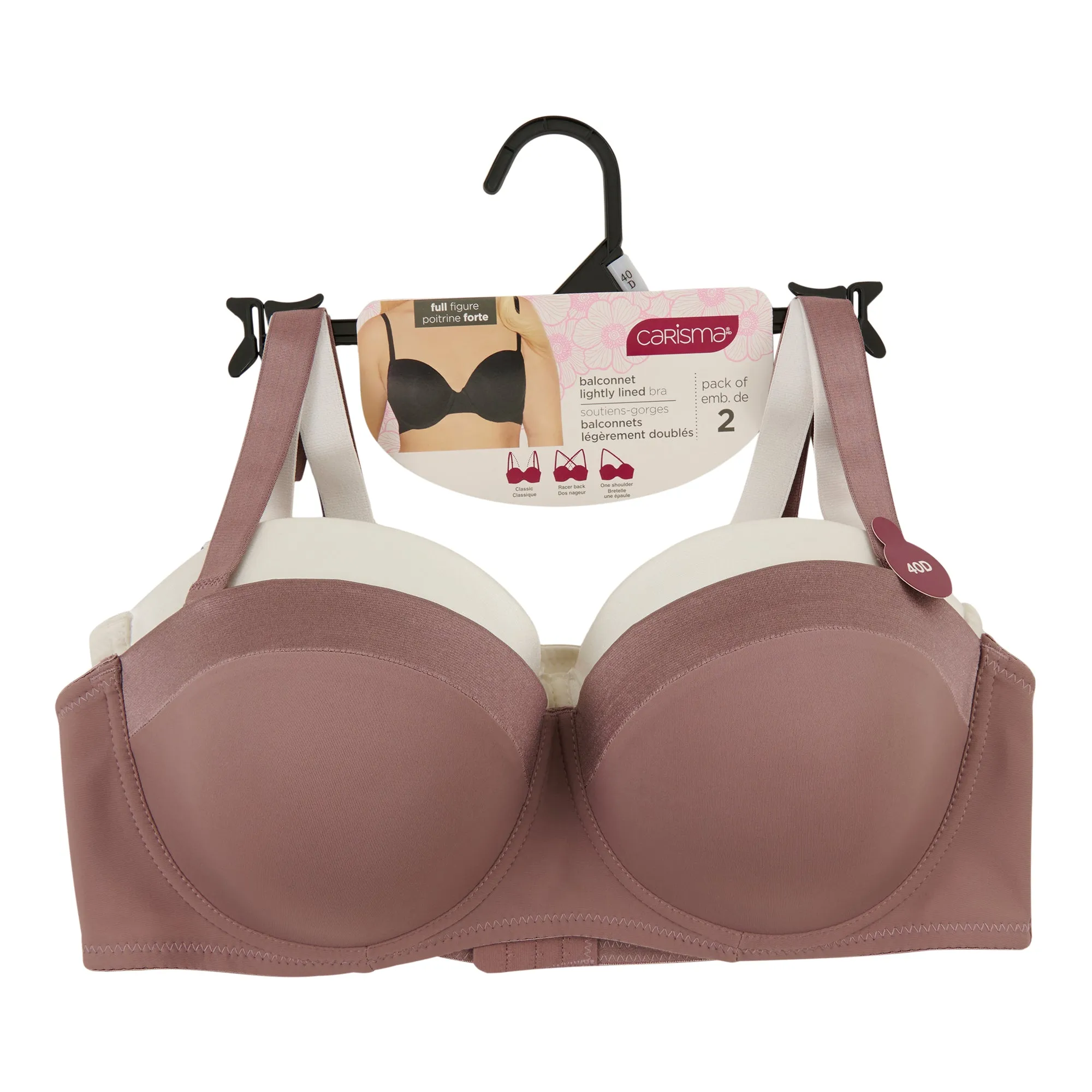 Carisma Women's Plus 3-Way Balcony Bra, 2-Pack sold by Giant Tiger product image thumbnail 3