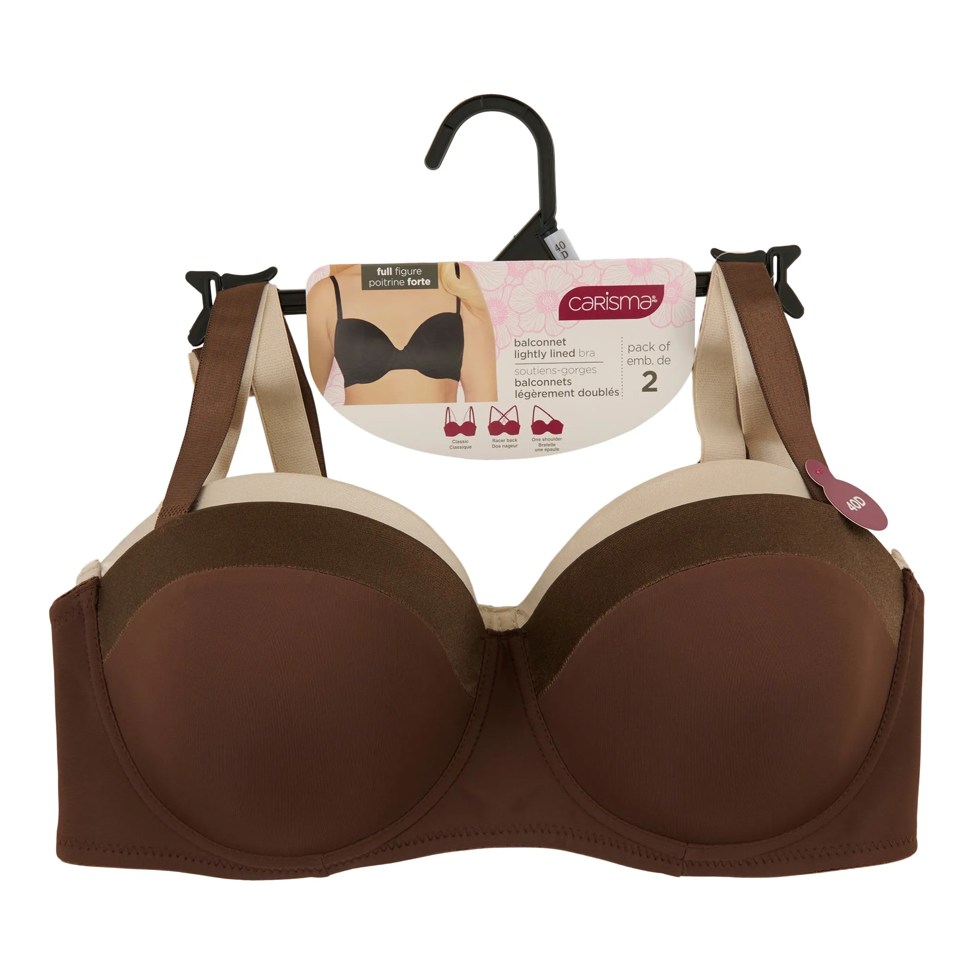 Carisma Women's Plus 3-Way Balcony Bra, 2-Pack sold by Giant Tiger product image thumbnail 2